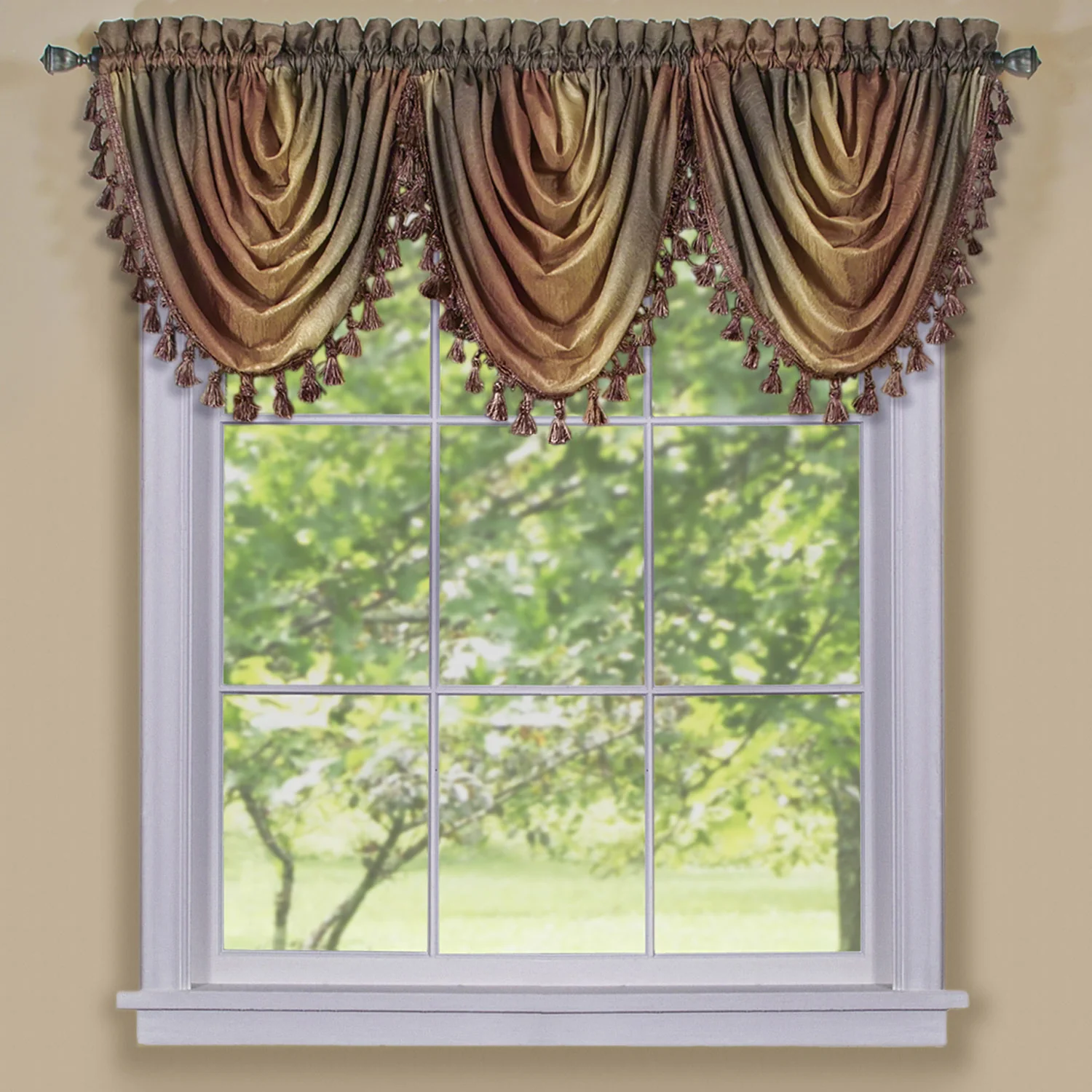 Ombre Crushed Satin Rod Pocket Window Panel and Valance Treatments, All Sold Separately - Image 11