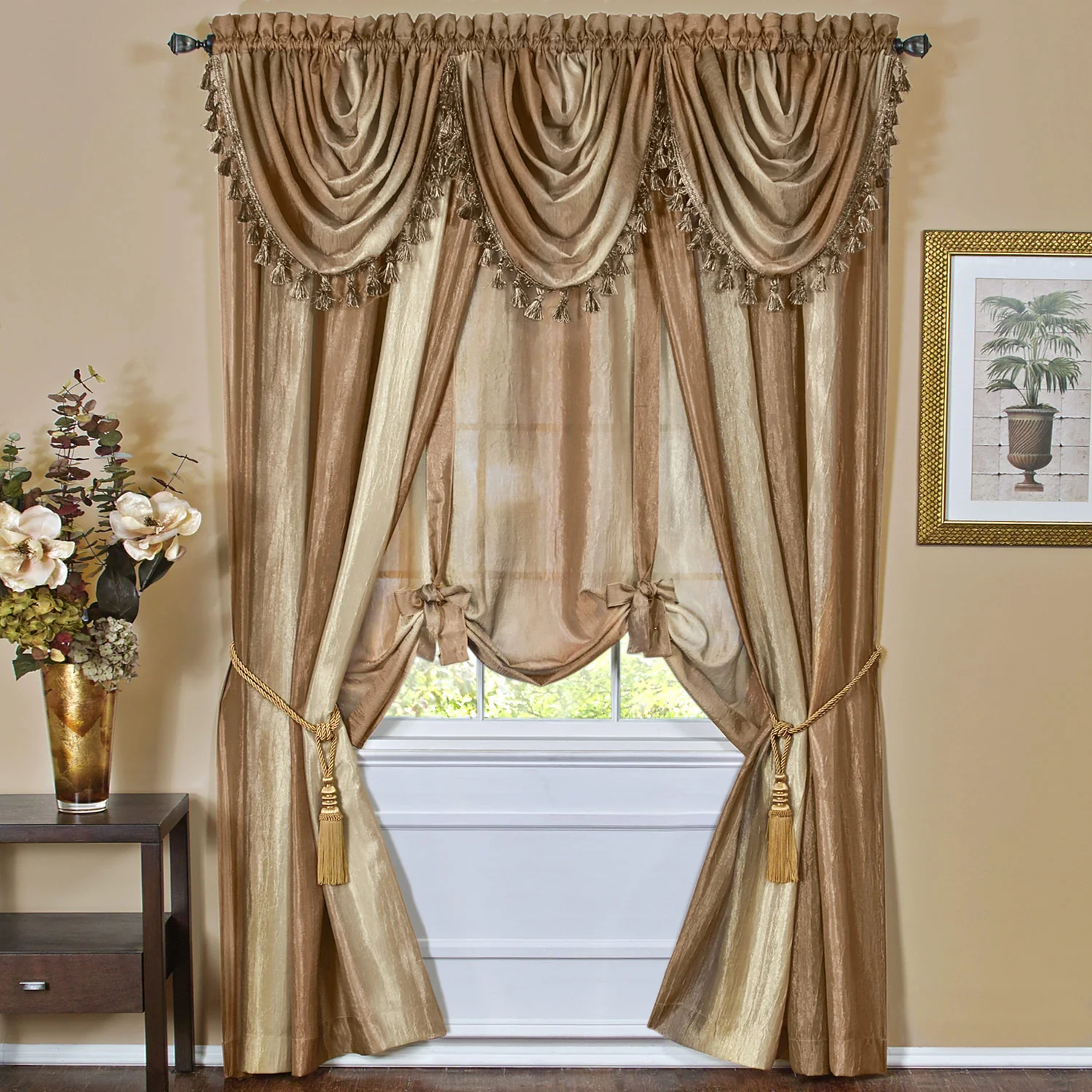 Ombre Crushed Satin Rod Pocket Window Panel and Valance Treatments, All Sold Separately - Image 16