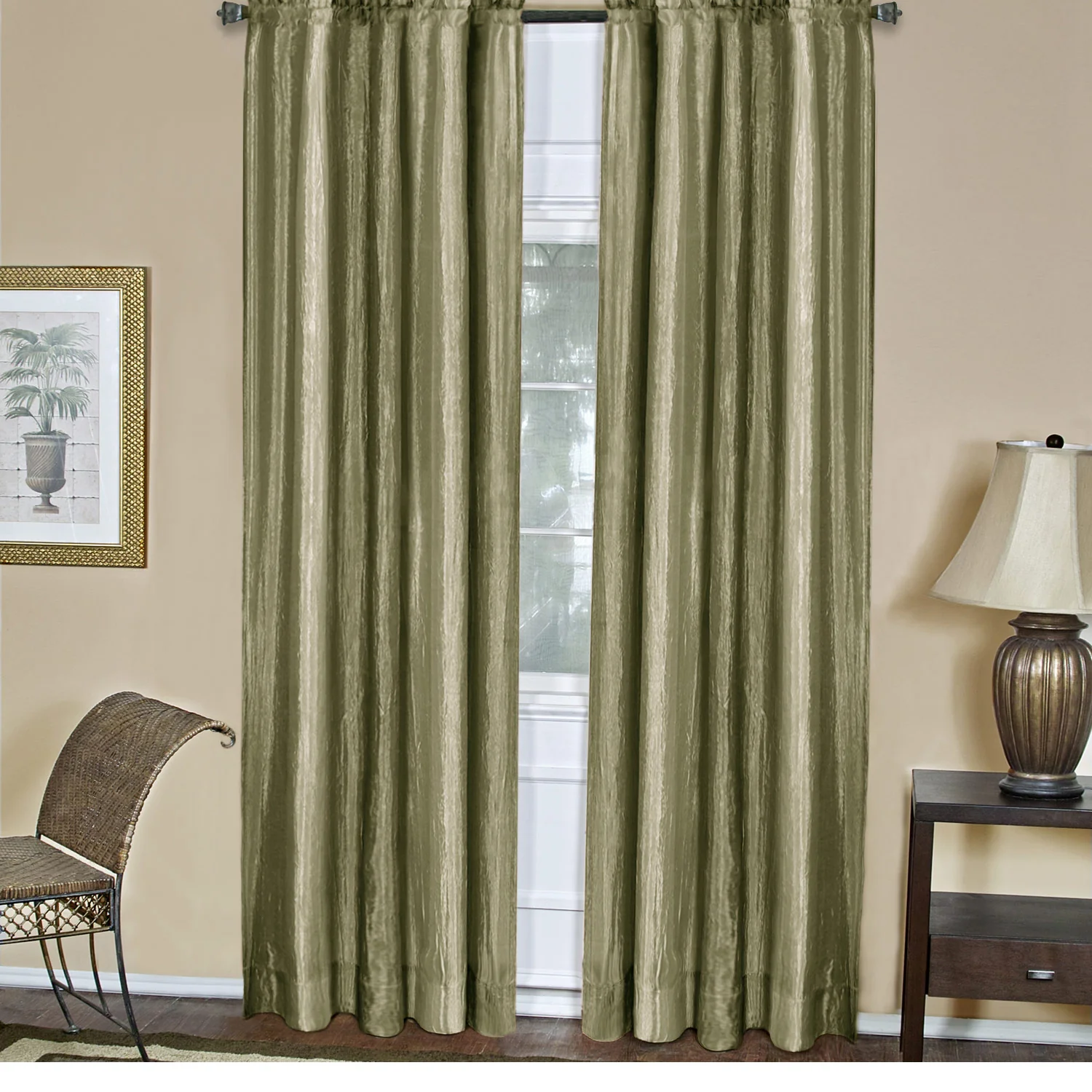 Ombre Crushed Satin Rod Pocket Window Panel and Valance Treatments, All Sold Separately - Image 17