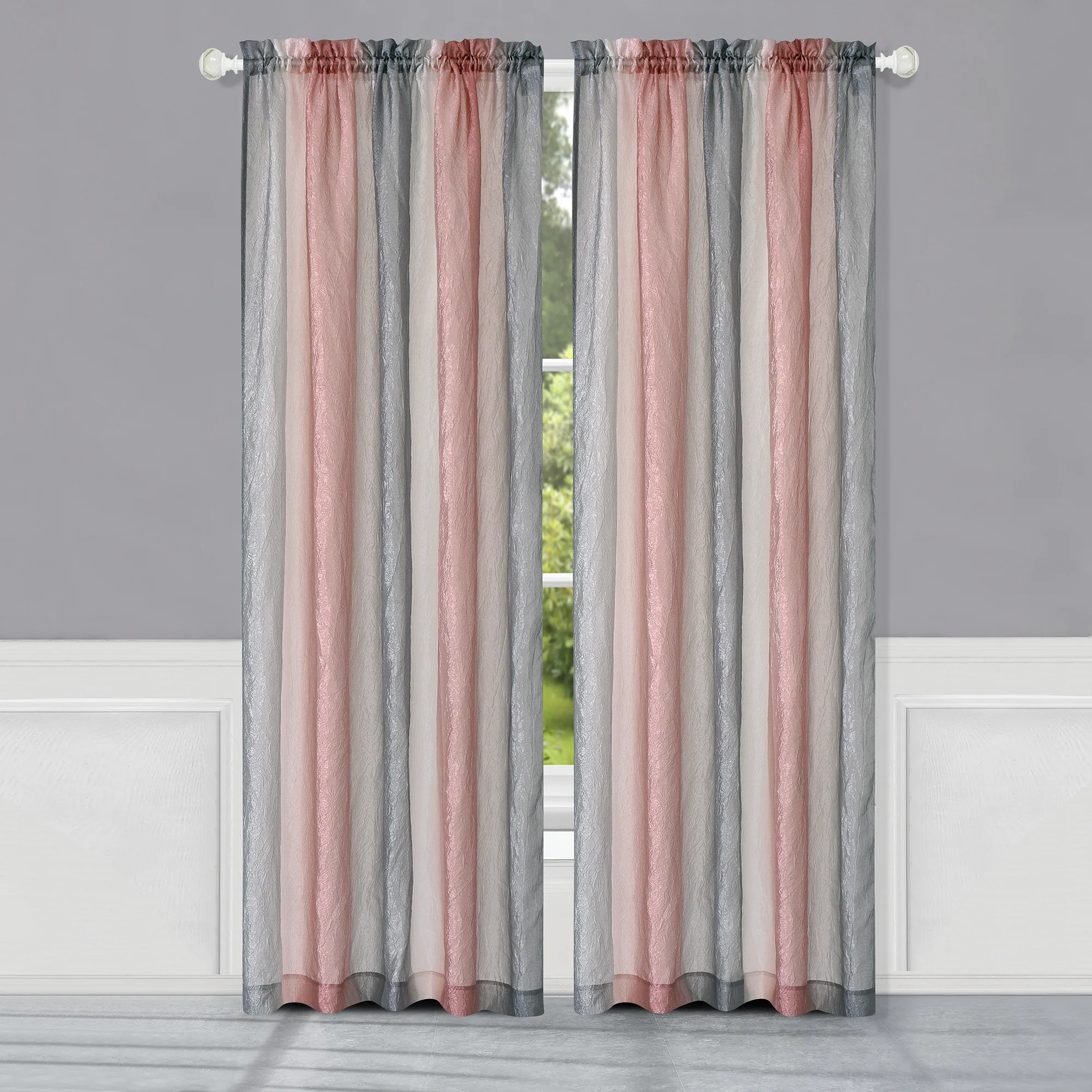 Ombre Window Curtain Panel 50x63 - Blush