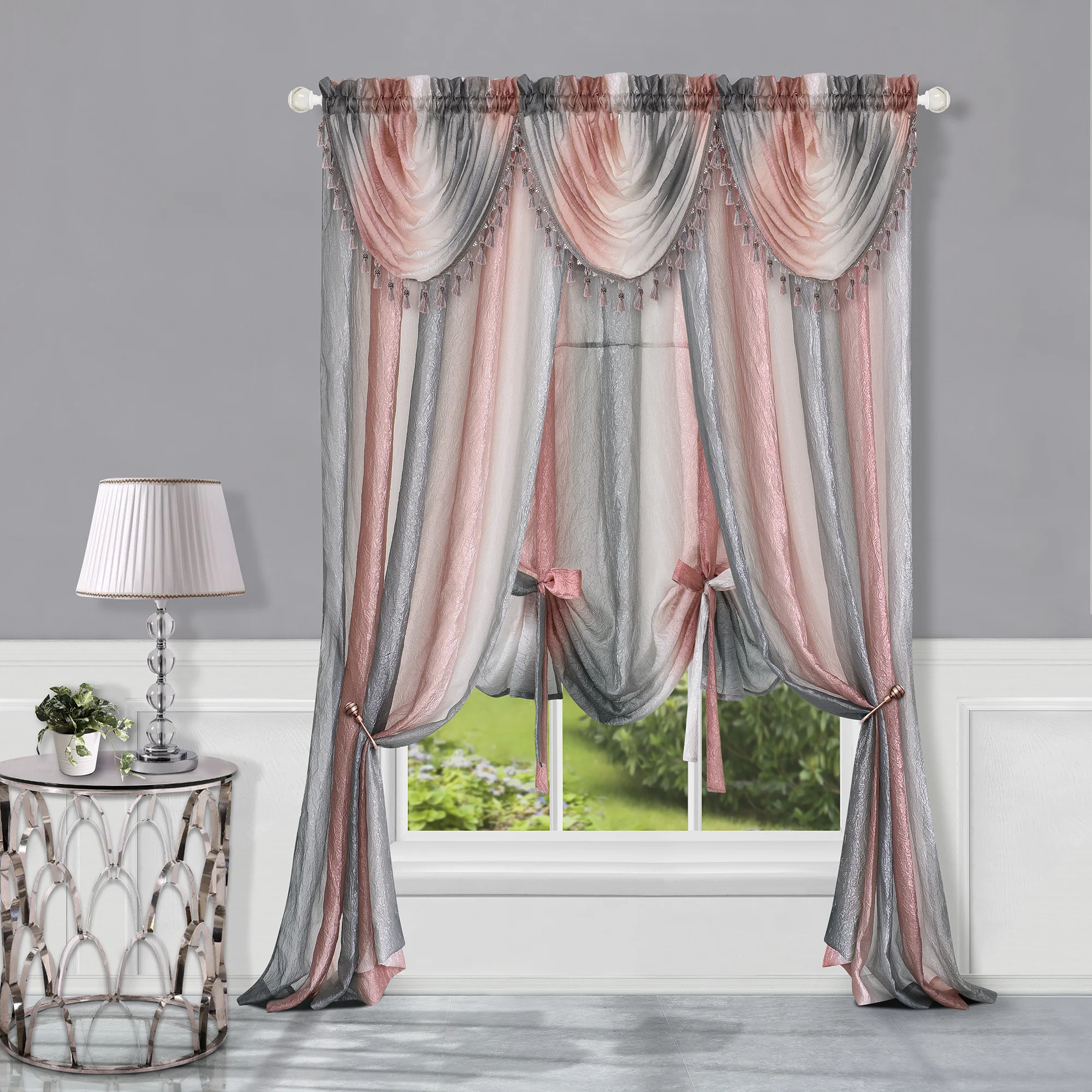 Ombre Window Curtain Panel 50x63 - Blush - Image 4