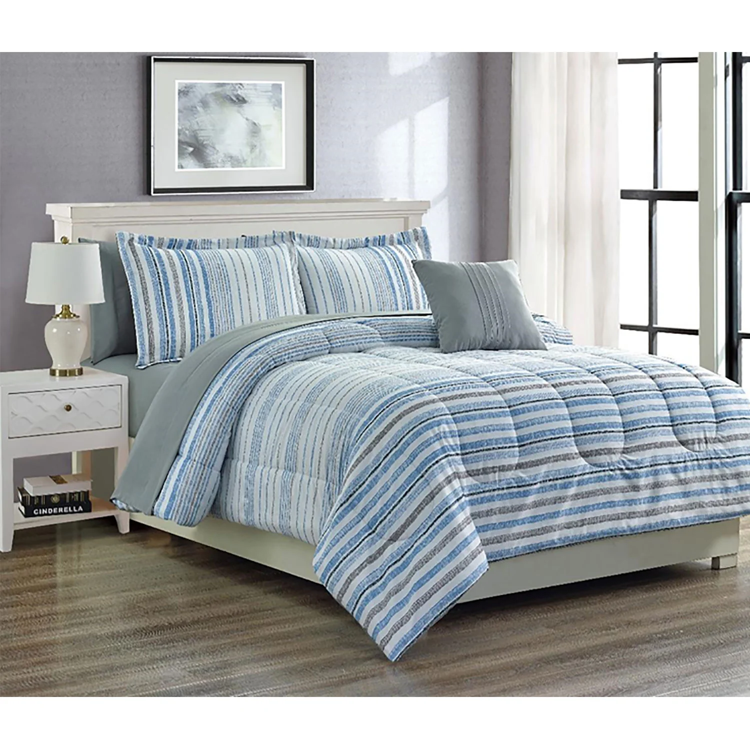 Orsi Striped 9 Piece Comforter Set - Image 2