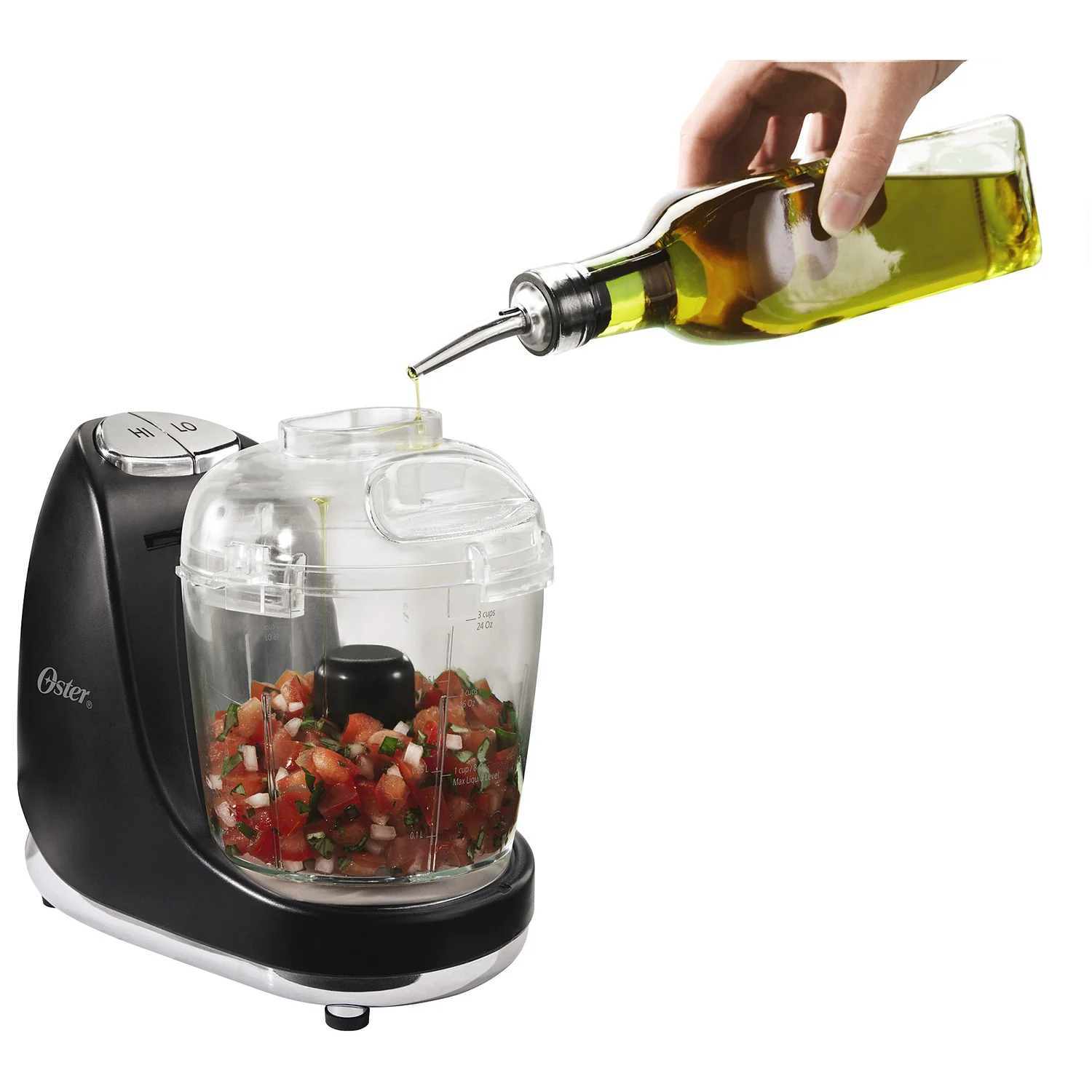 Oster 3-Cup Mini Chopper with Accessories, Black, 7.9x9.1x5.6 Inches - Image 2