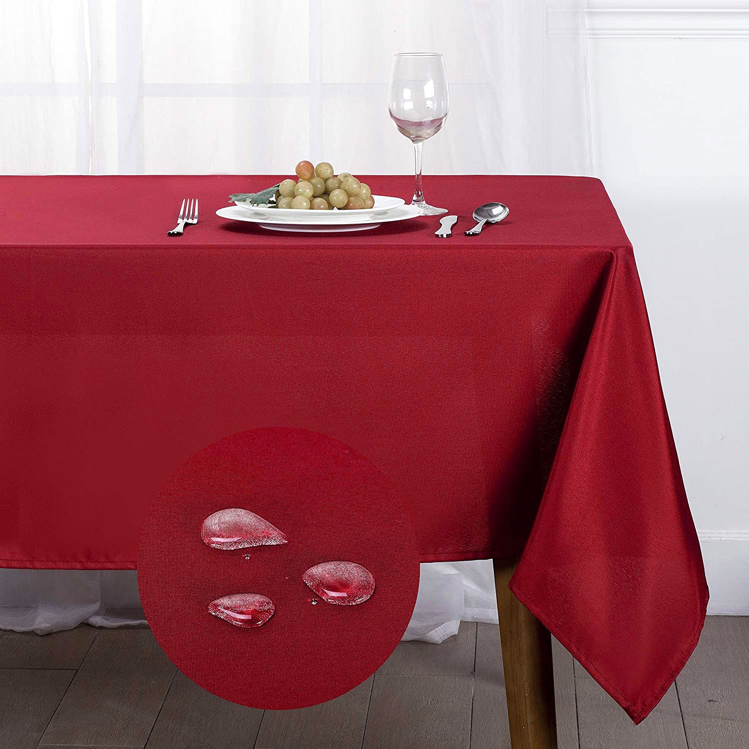 Oxford Spill Proof Solid Colored Tablecloth - Image 12