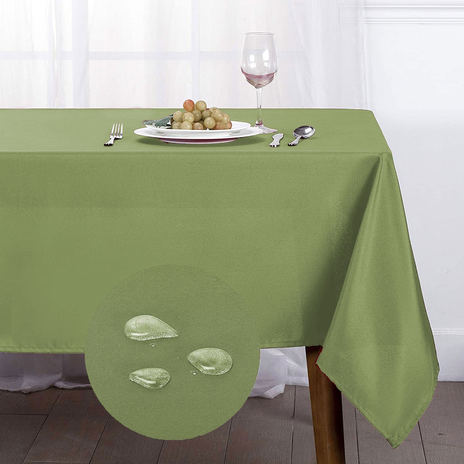 Oxford Spill Proof Solid Colored Tablecloth - Image 13