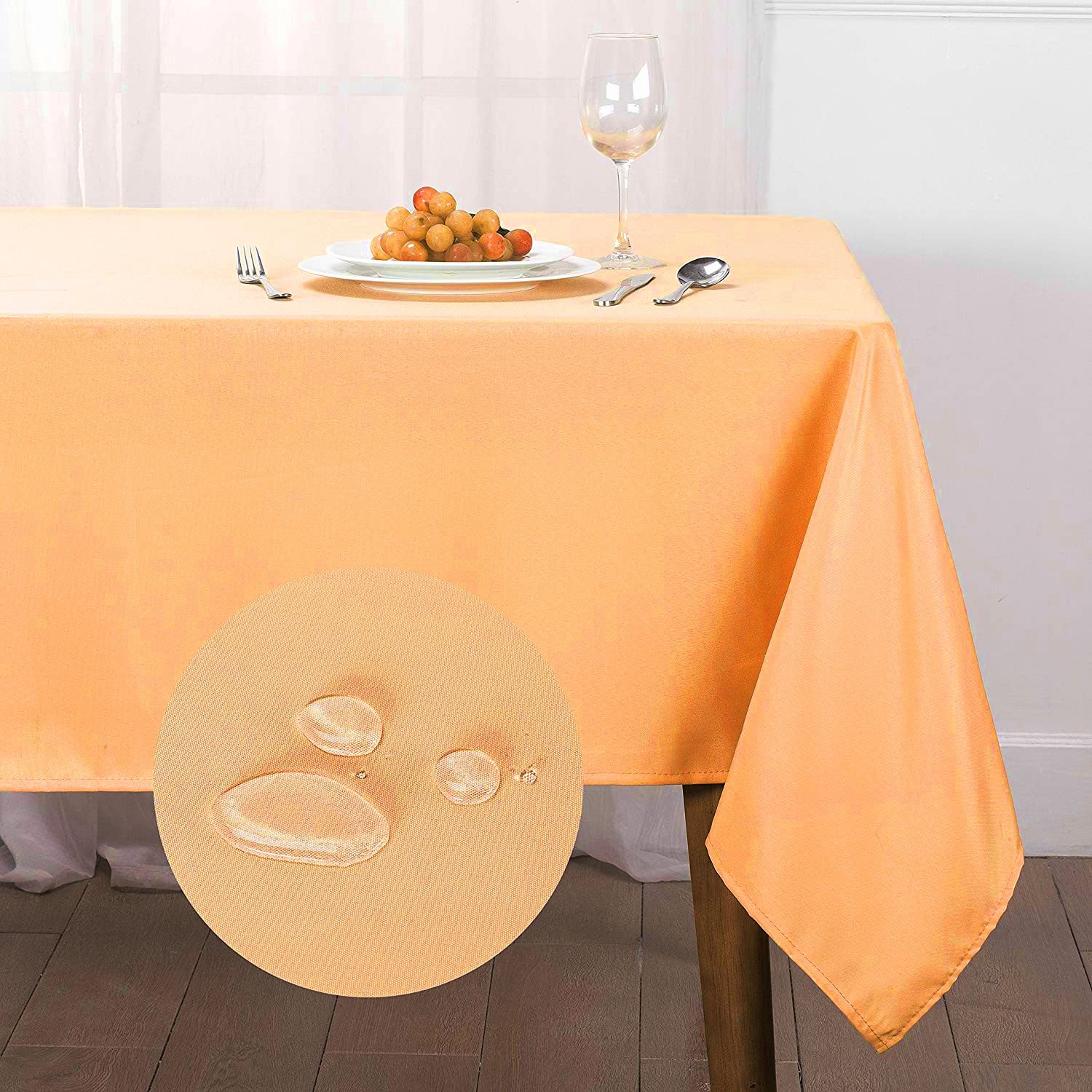 Oxford Spill Proof Solid Colored Tablecloth - Image 6
