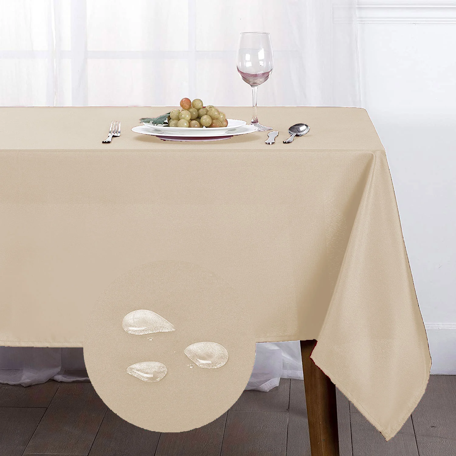 Oxford Spill Proof Solid Colored Tablecloth - Image 8