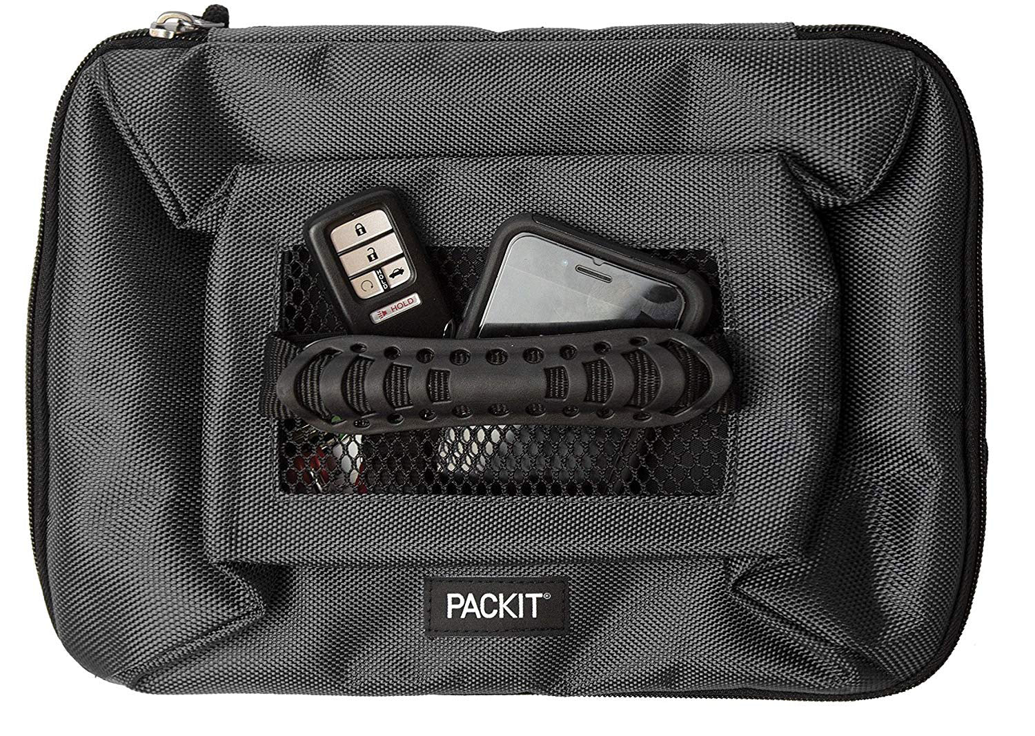 PackIt Freezable Canvas Utility Cooler Bag with Handle, 18 Can Capacity, Charcoal Grey - Image 4