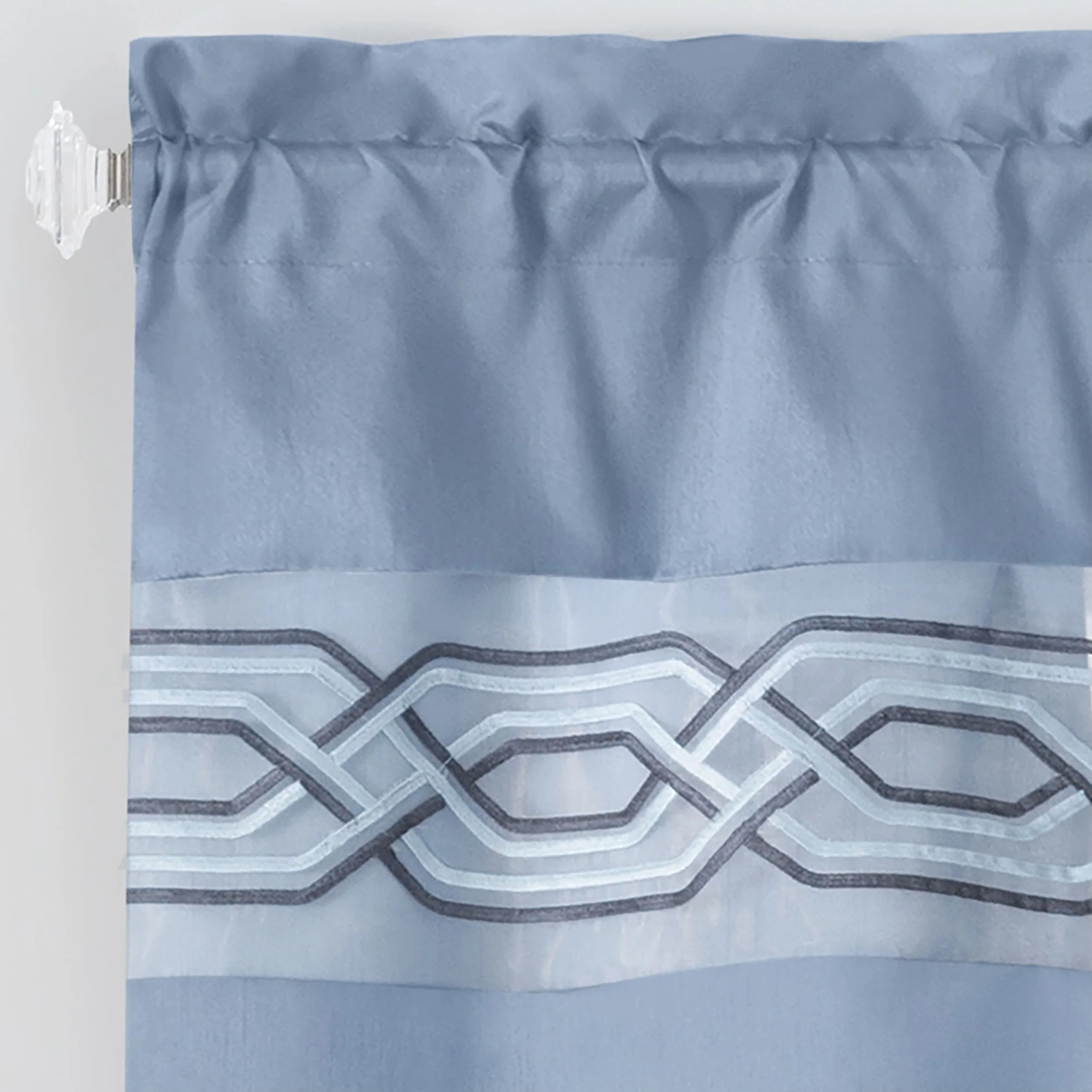 Paige 5-Piece Embroidered Rod Pocket Window Panel Set With Valance and Tiebacks, 55x84 Inches - Image 43