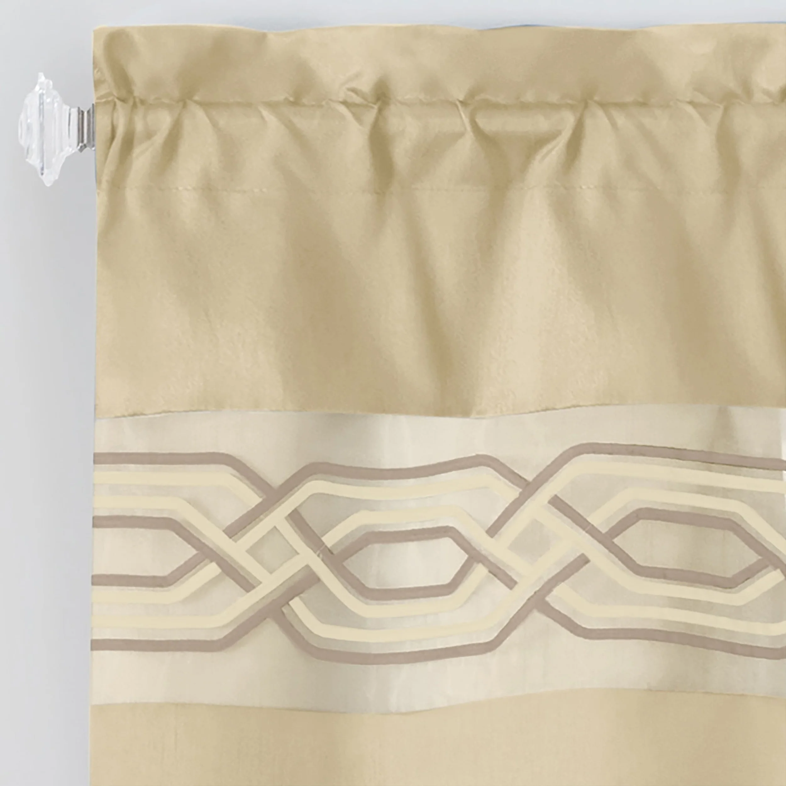 Paige Embroidered Kitchen Curtain and Valance Set, Tiers 55x36, Valance 55x13 Inches - Image 11