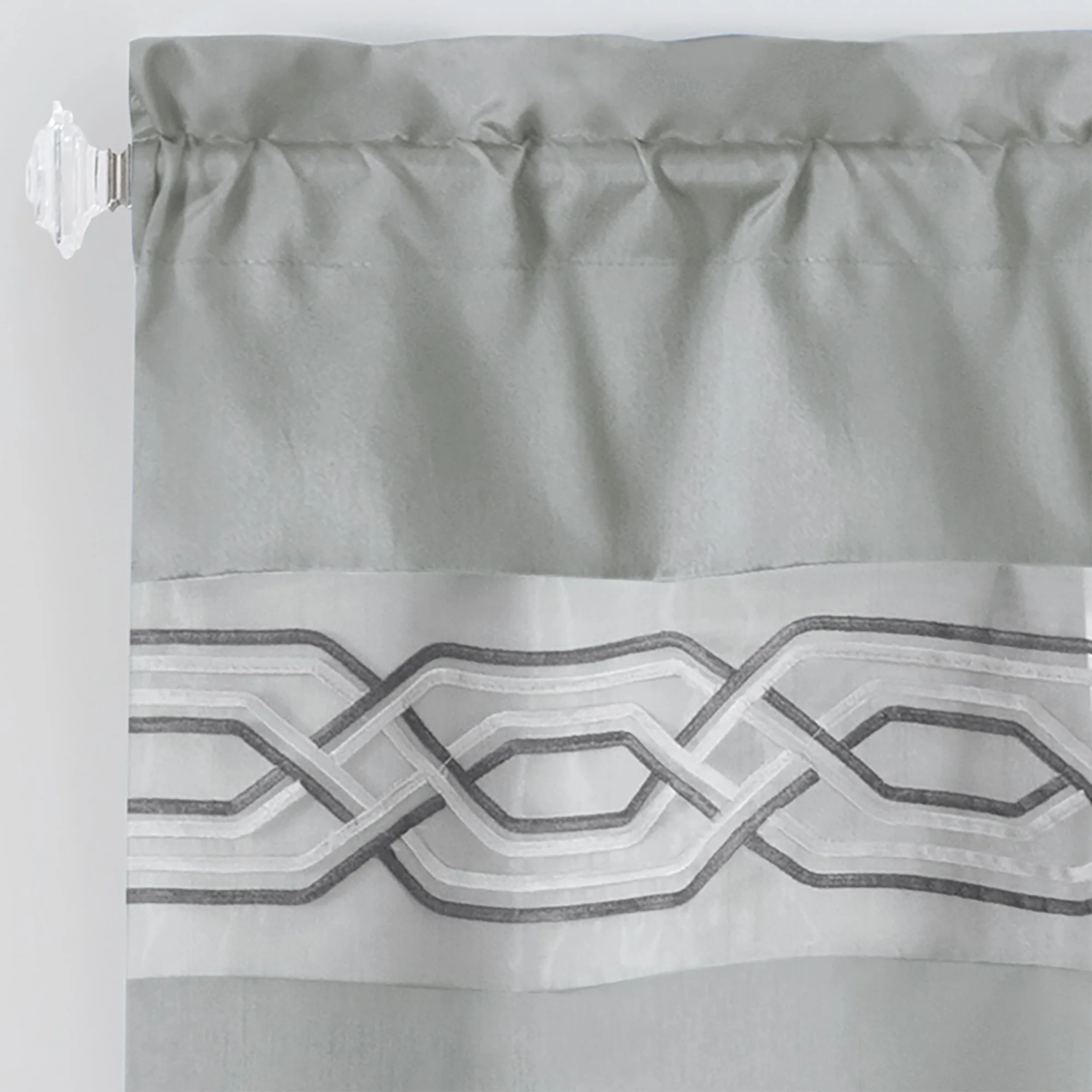 Paige Embroidered Kitchen Curtain and Valance Set, Tiers 55x36, Valance 55x13 Inches - Image 19