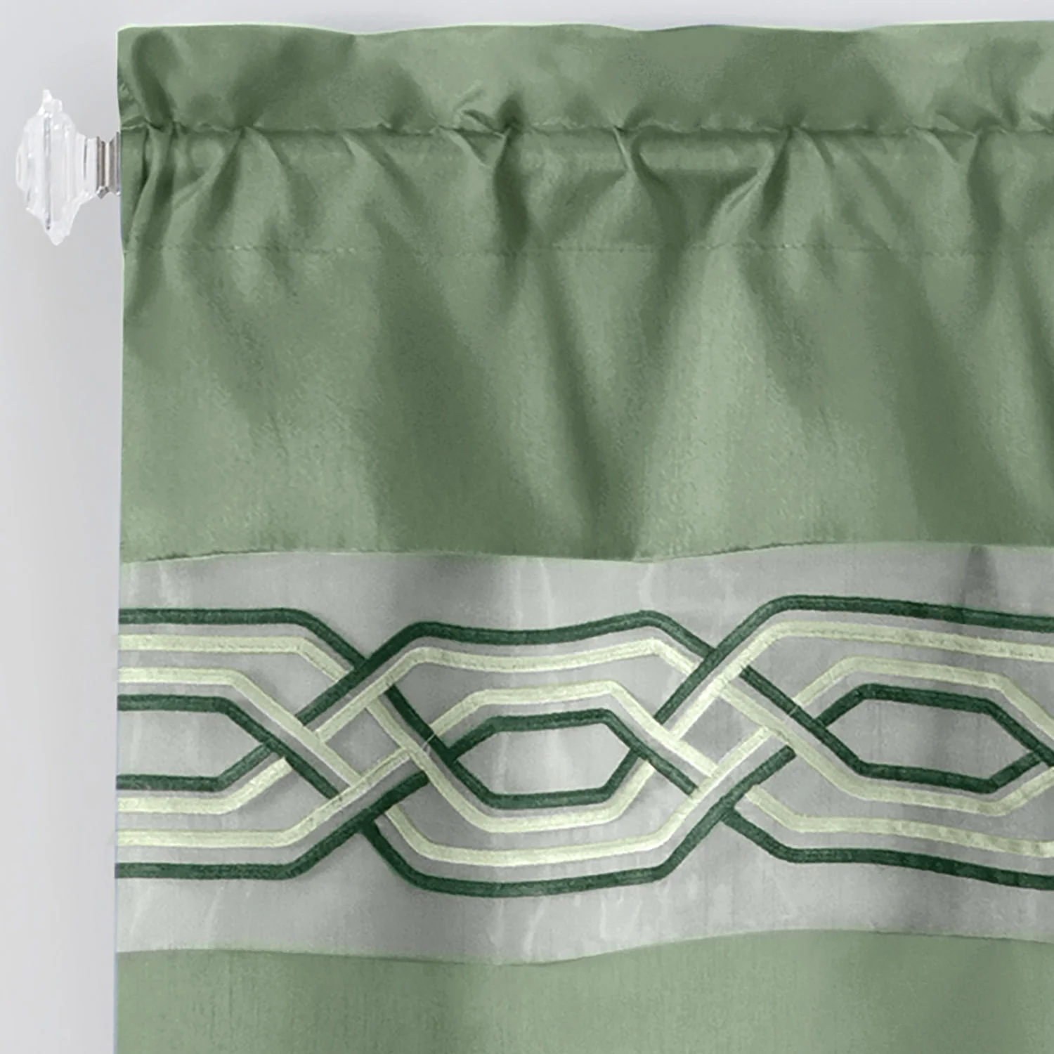 Paige Embroidered Kitchen Curtain and Valance Set, Tiers 55x36, Valance 55x13 Inches - Image 30