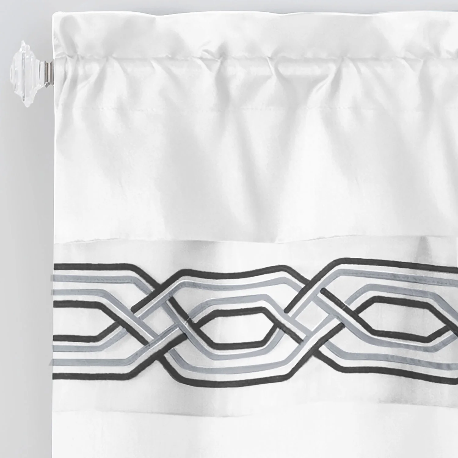 Paige Embroidered Kitchen Curtain and Valance Set, Tiers 55x36, Valance 55x13 Inches - Image 6