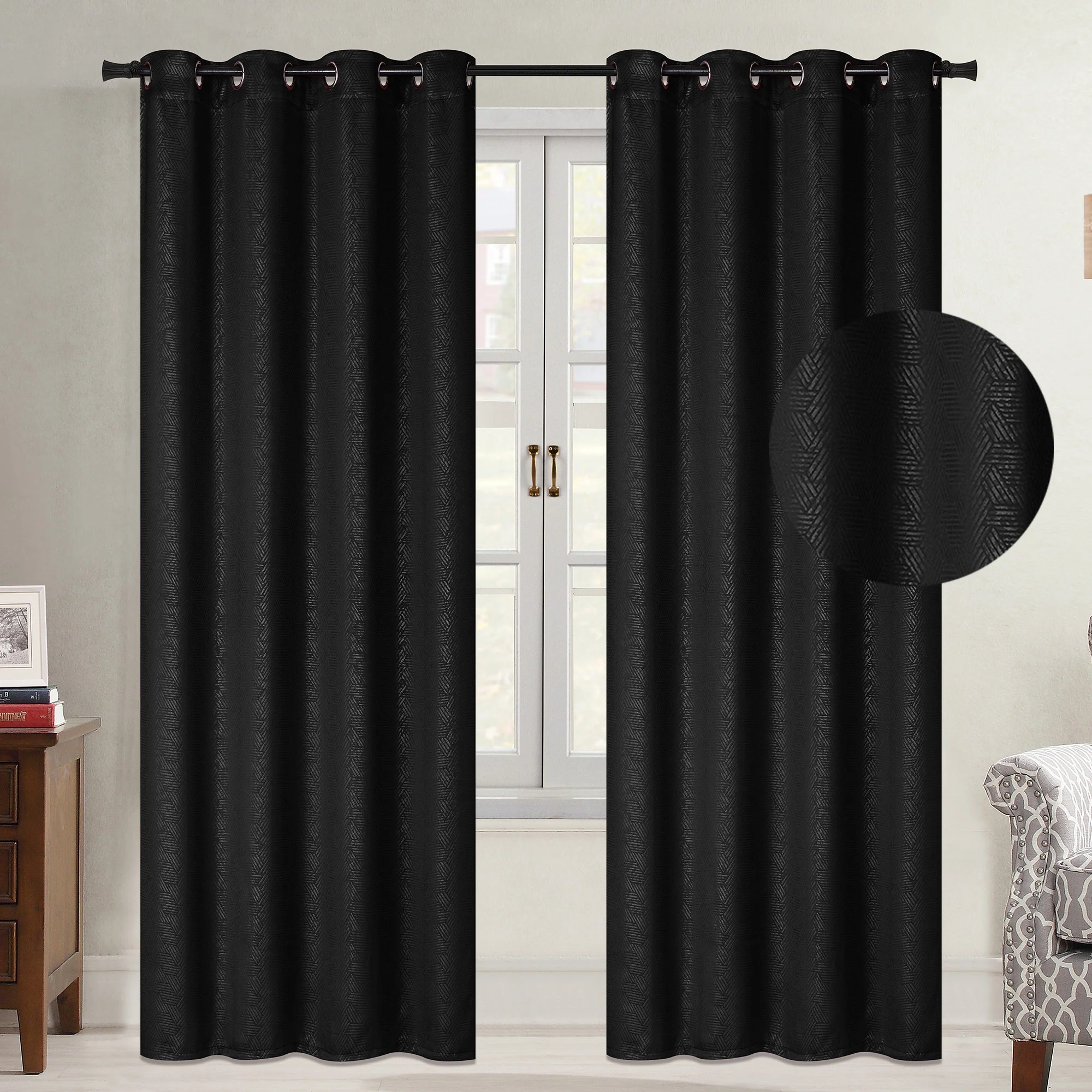 Payton Embossed Room Darkening Grommet Window Panel, 54x84 Inches - Image 10