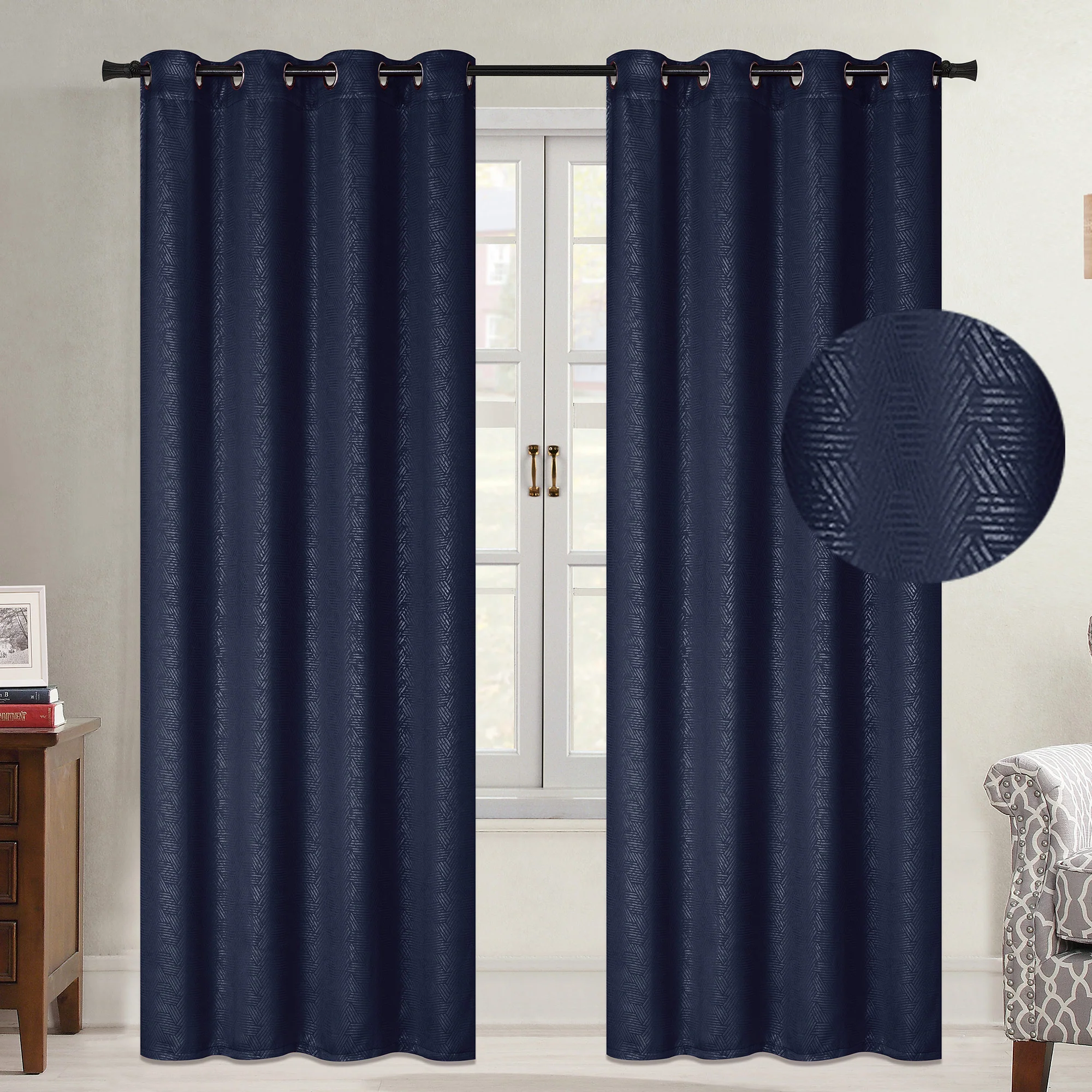 Payton Embossed Room Darkening Grommet Window Panel, 54x84 Inches - Image 7
