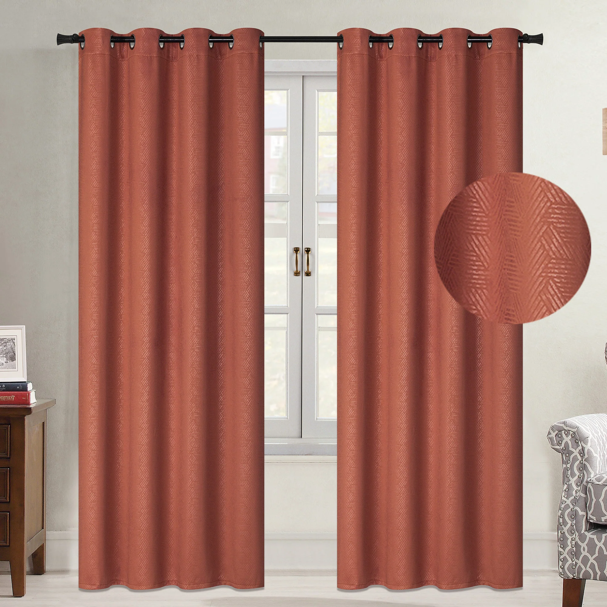 Payton Embossed Room Darkening Grommet Window Panel, 54x84 Inches - Image 9