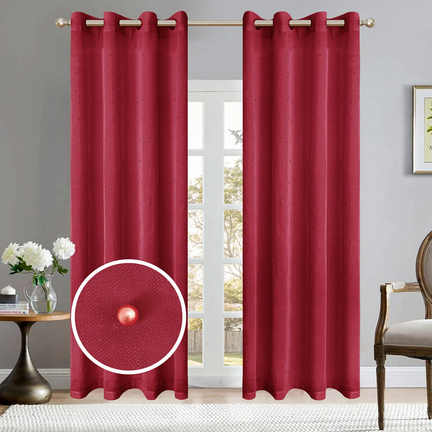 Pearl Design Sheer Grommet Window Panel, 54x84 Inches - Image 4