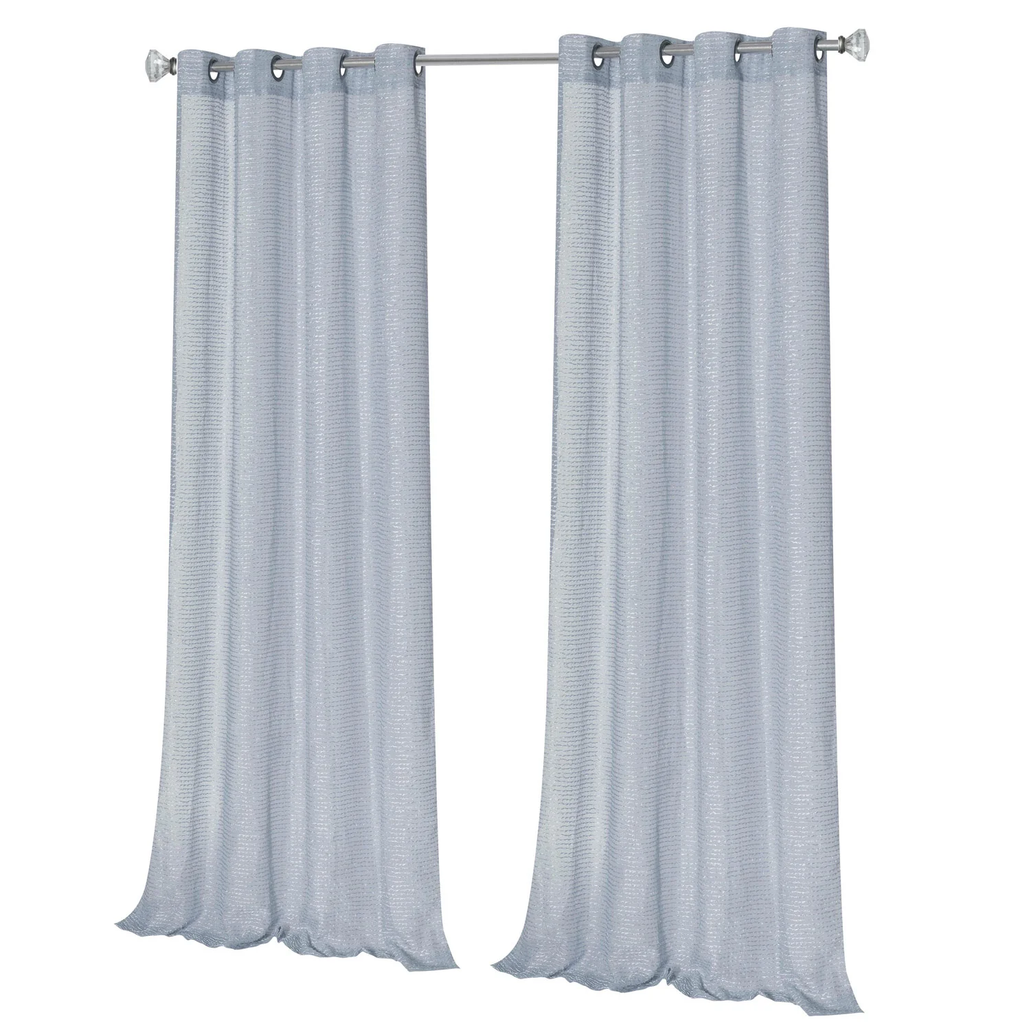 Perry Textured Slub Sheer Grommet Window Panel, Blue, 54x84 Inches - Image 3