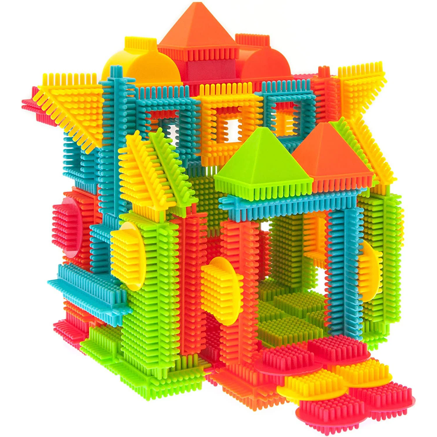 PicassoTiles 120-Piece Bristle Shape 3D Building Blocks Tiles Construction Toy Set