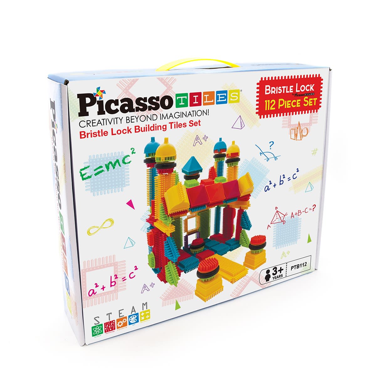 PicassoTiles PTB112 112pcs Bristle Shape Building Blocks Tiles Set - Image 3