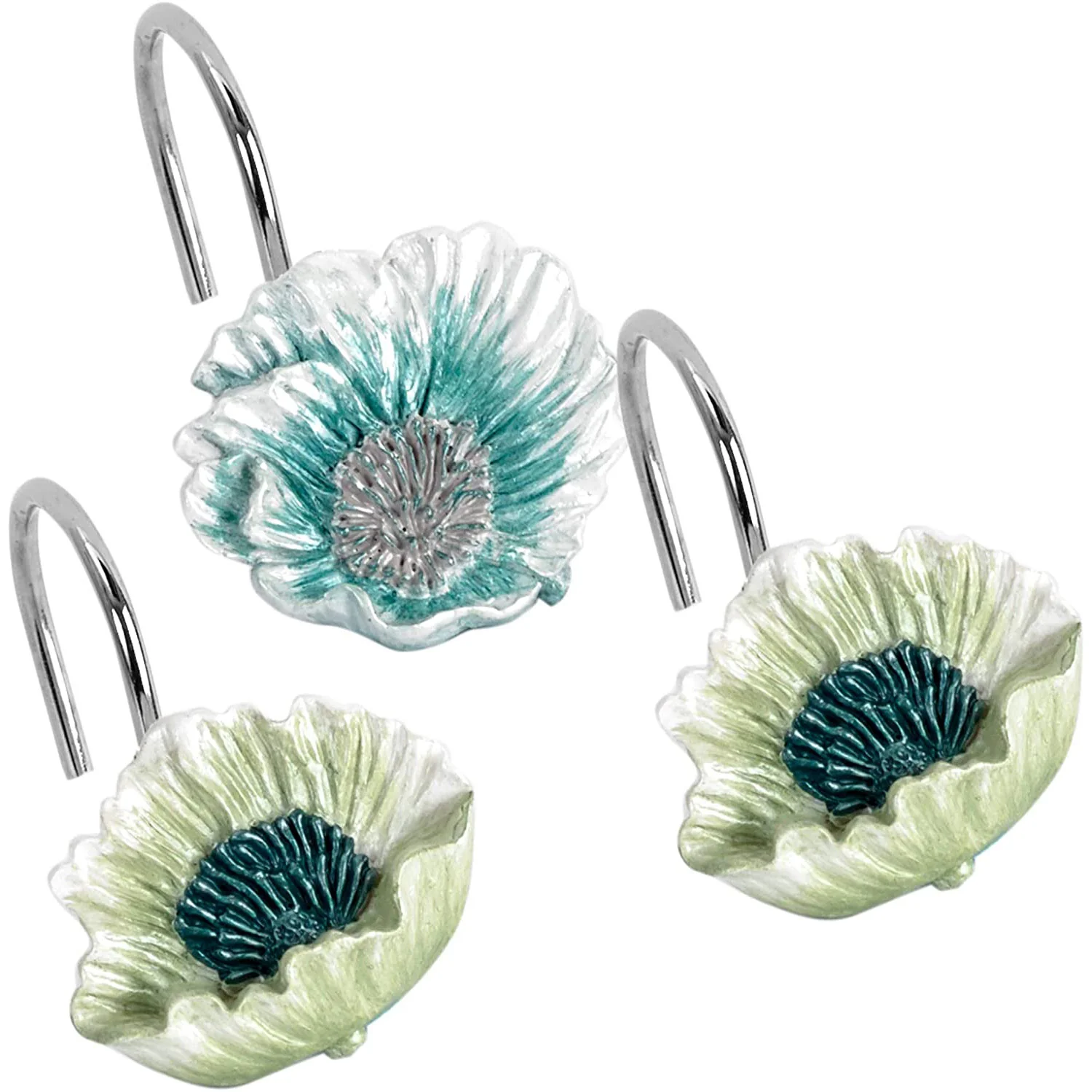 Poppy Fields Complete Bath Ensemble Decor Set, Aqua, All Sold Separately - Image 5