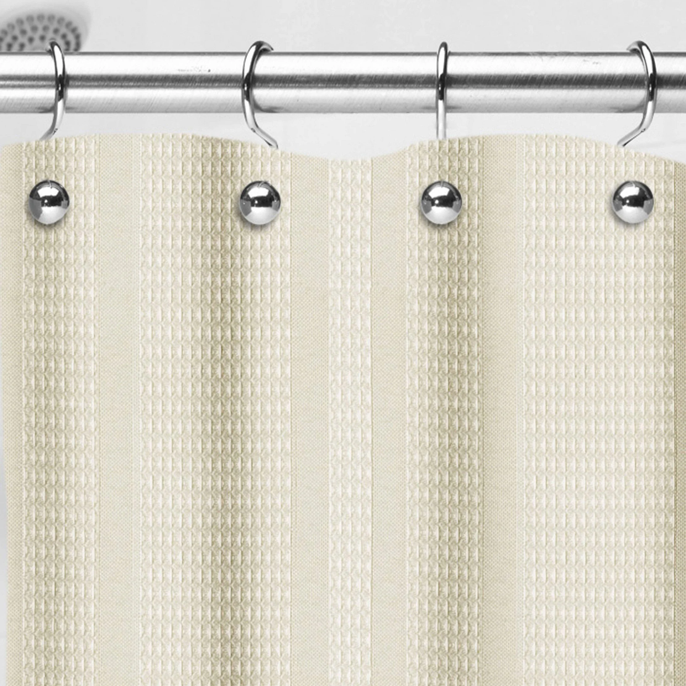 Popular Bath Ball Metal Shower Curtain Hooks, Chrome, 12 Pack - Image 2