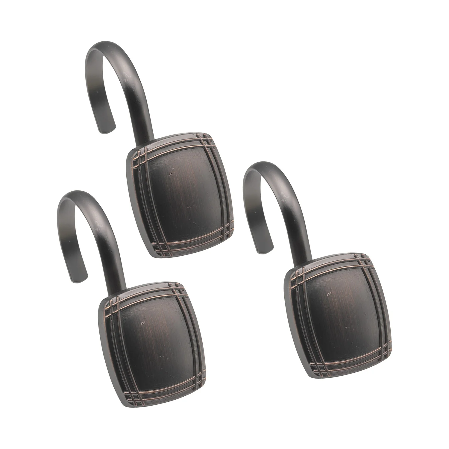 Popular Bath Xavier Metal Shower Curtain Hooks, Orb, 12 Pack