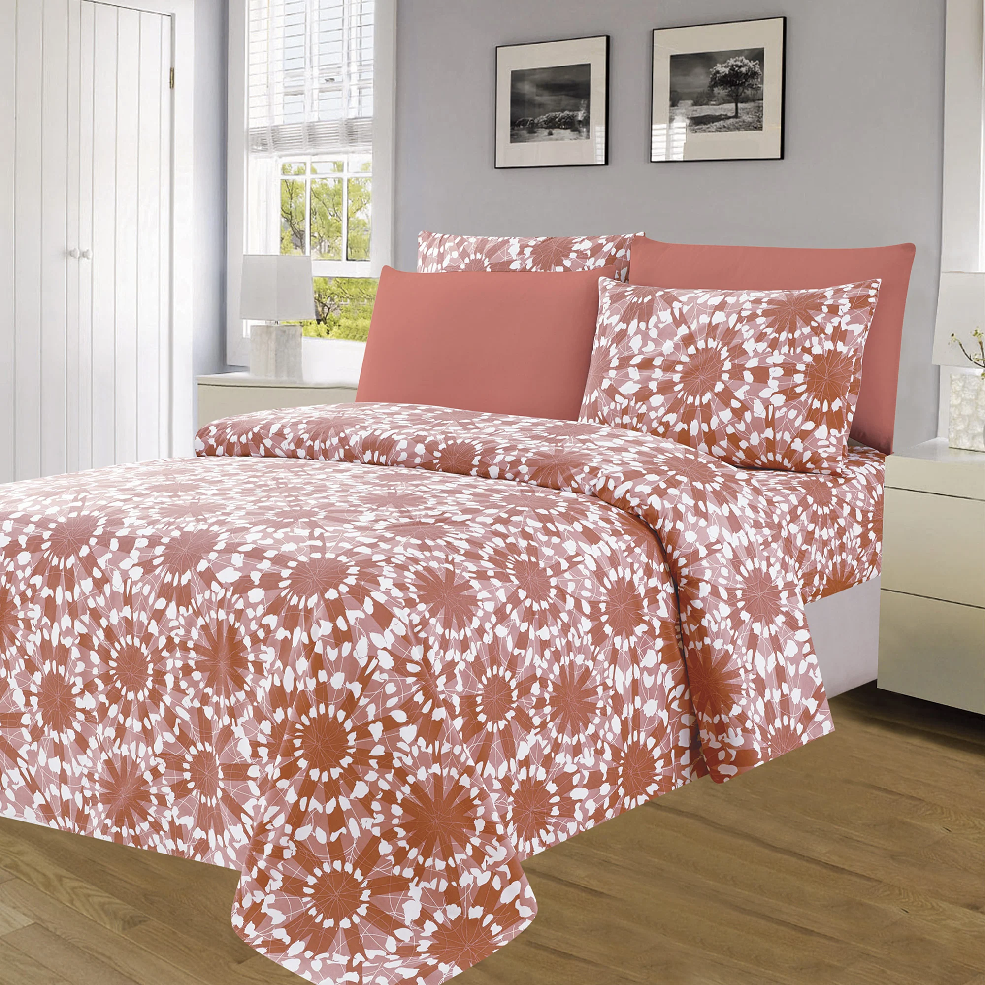 Premium Bright 4 & 6 Piece Wrinkle-Free Sheet Set, Starburst - Image 3