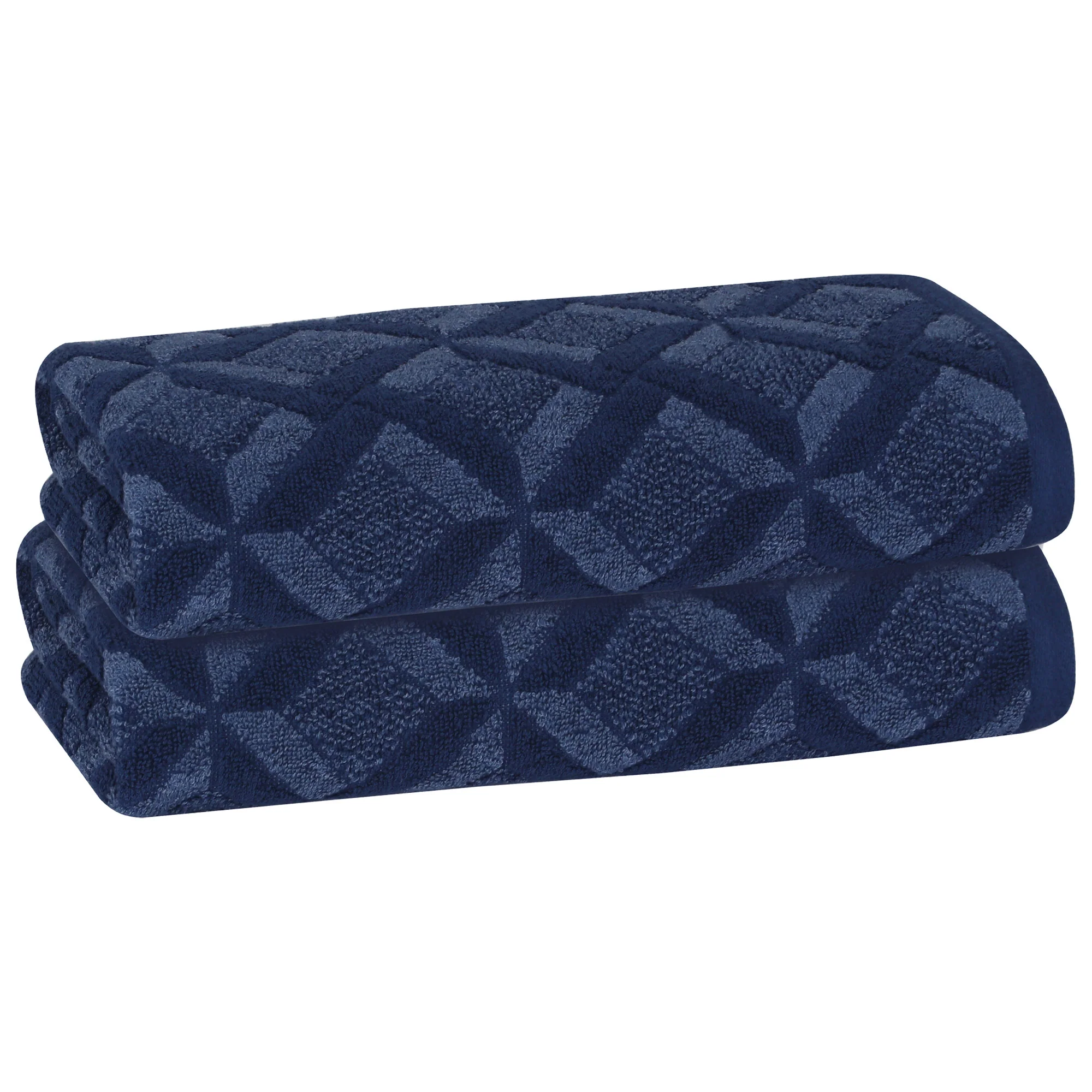 PREMIUS 2 Pack Geo 100% Cotton Yarn Dyed Bath Towel, 27x54 Inches