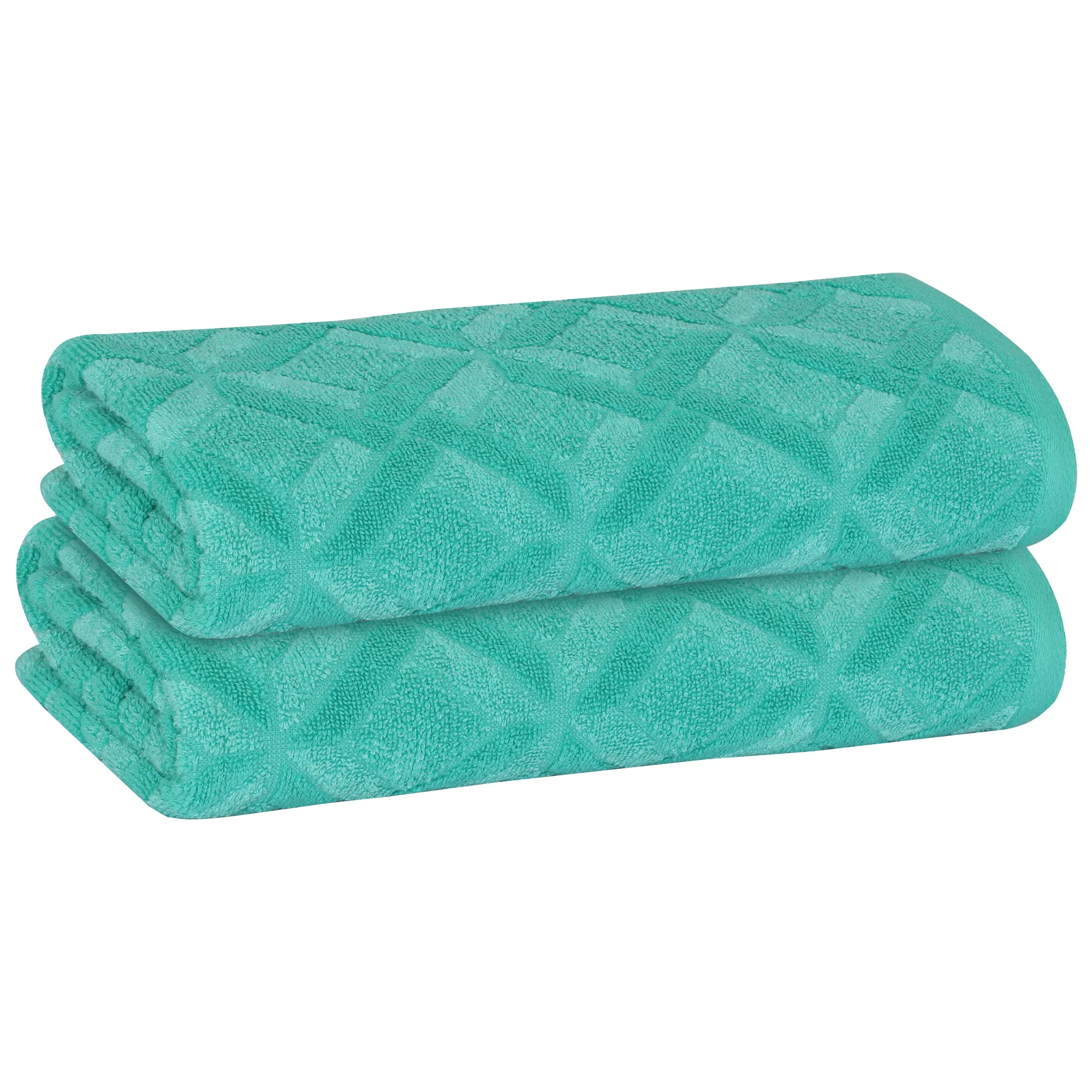 PREMIUS 2 Pack Geo 100% Cotton Yarn Dyed Bath Towel, 27x54 Inches - Image 9