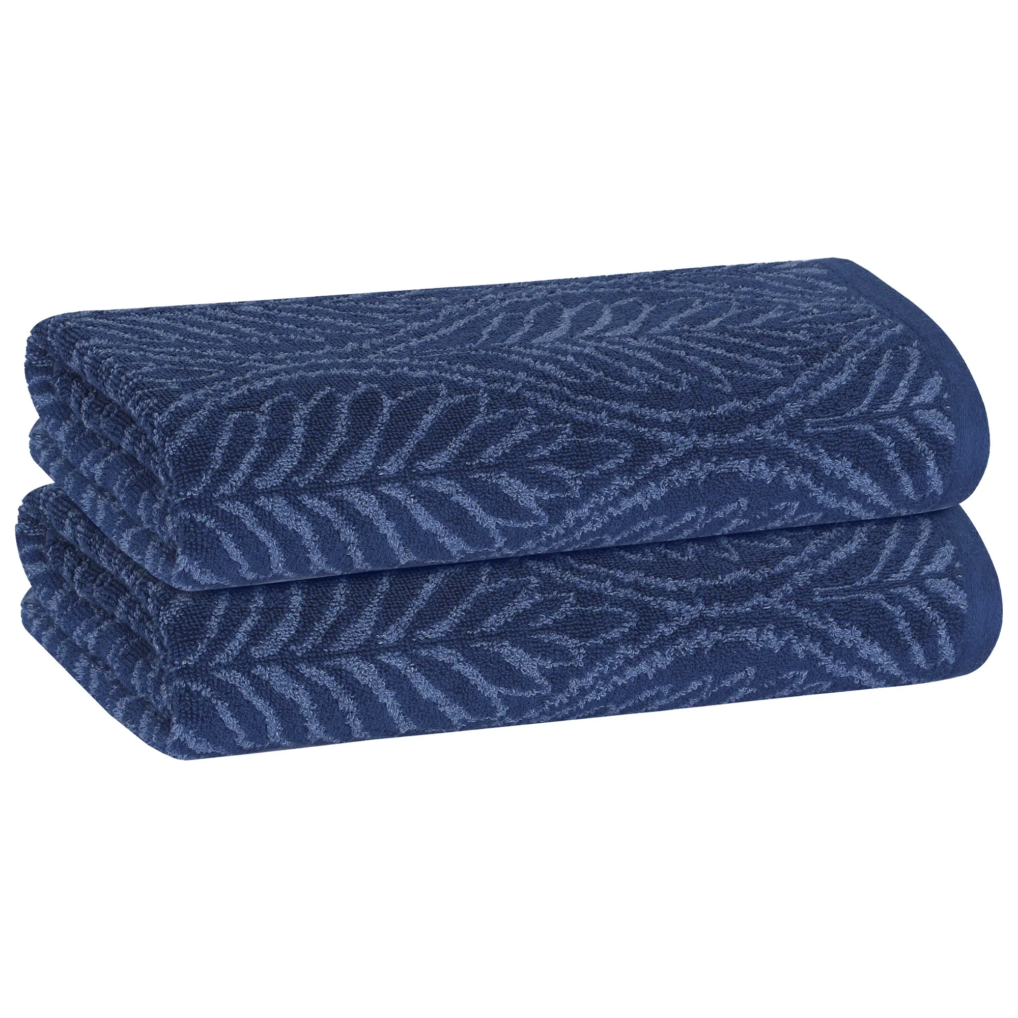 PREMIUS 2 Pack Leaf 100% Cotton Yarn Dyed Bath Towel, 27x54 Inches - Image 2