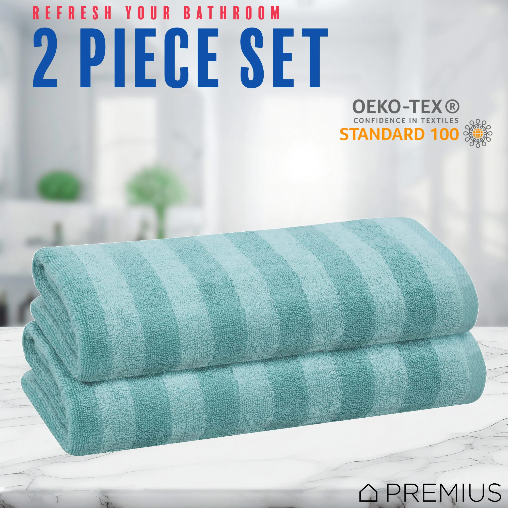 PREMIUS 2 Pack Stripes 100% Cotton Yarn Dyed Bath Towel, 27x54 Inches - Image 37