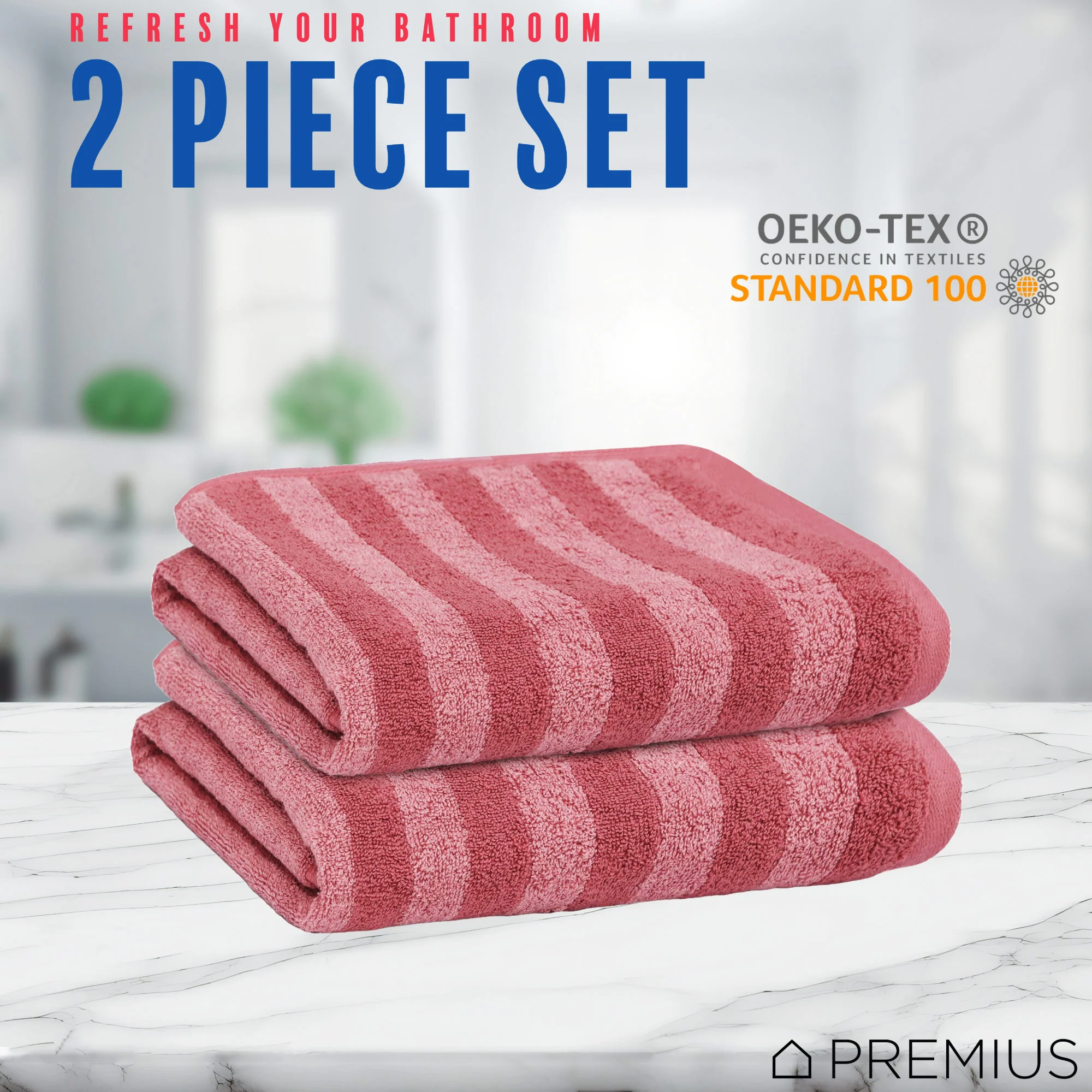 PREMIUS 2 Pack Stripes 100% Cotton Yarn Dyed Hand Towel, 16x28 Inches - Image 14