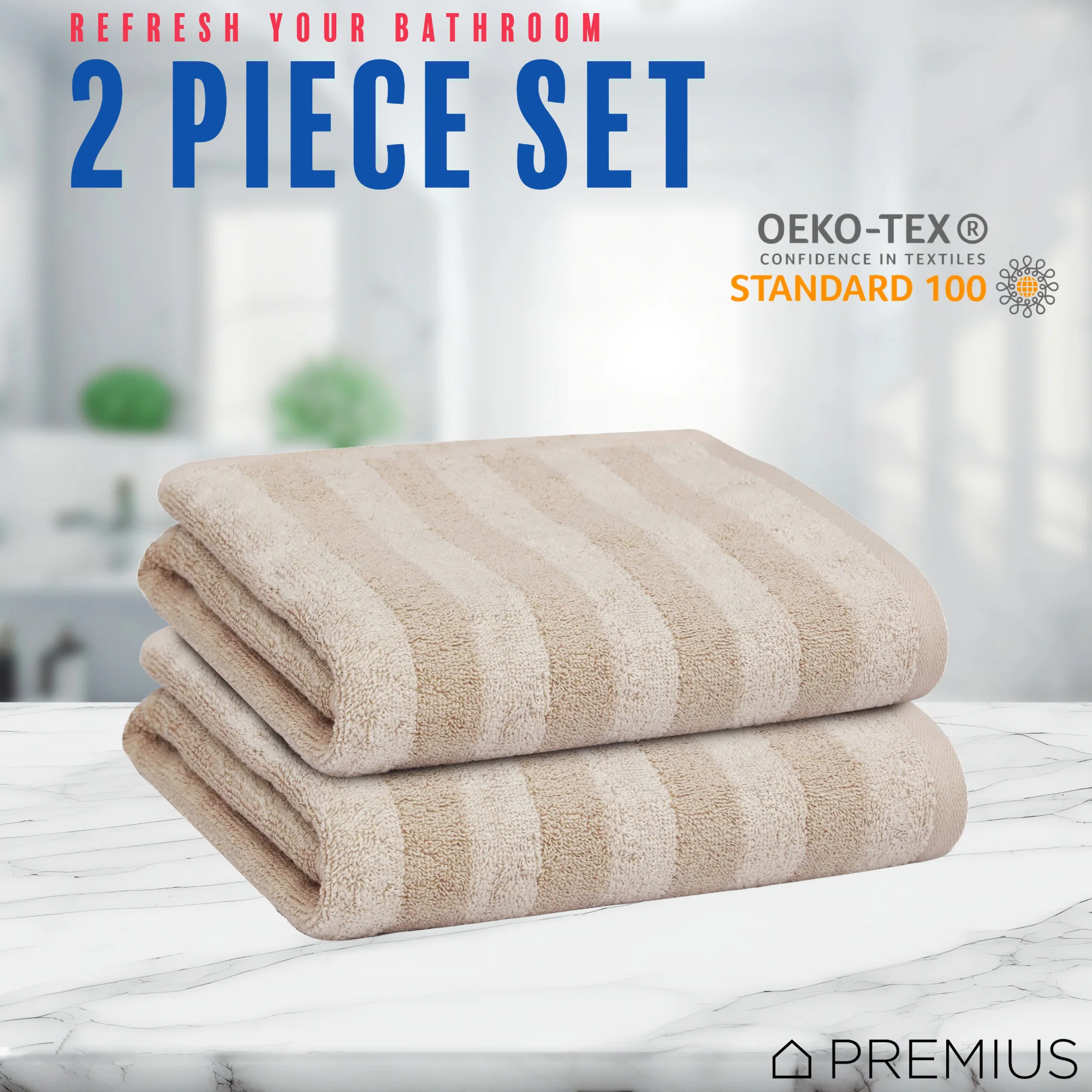 PREMIUS 2 Pack Stripes 100% Cotton Yarn Dyed Hand Towel, 16x28 Inches - Image 19