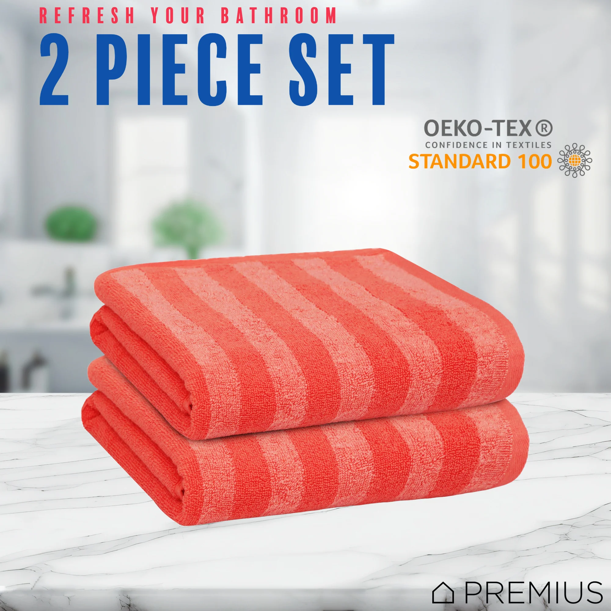 PREMIUS 2 Pack Stripes 100% Cotton Yarn Dyed Hand Towel, 16x28 Inches - Image 24