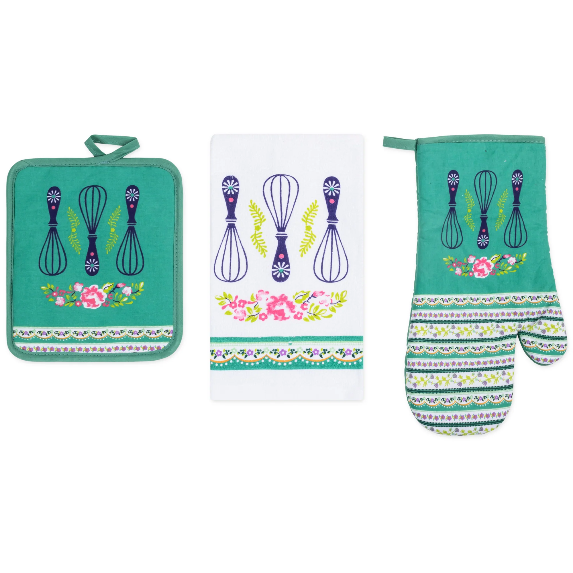 PREMIUS 3 Piece Printed Kitchen Linen Set, 1 Cotton Towel, 1 Pot Holder, 1 Oven Mitt - Image 8