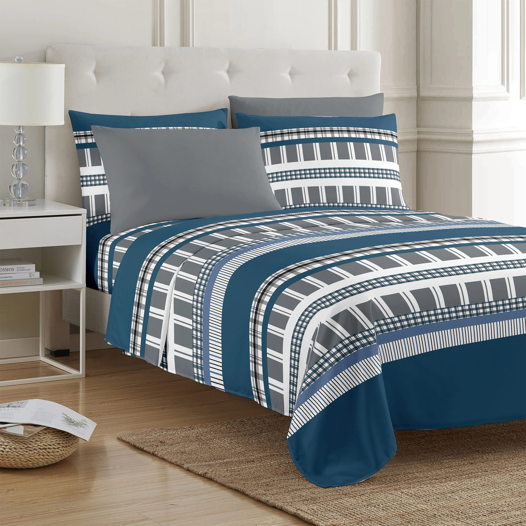 PREMIUS 4-6 Piece Printed Wrinkle-Free Sheet Set, Beeber - Image 3