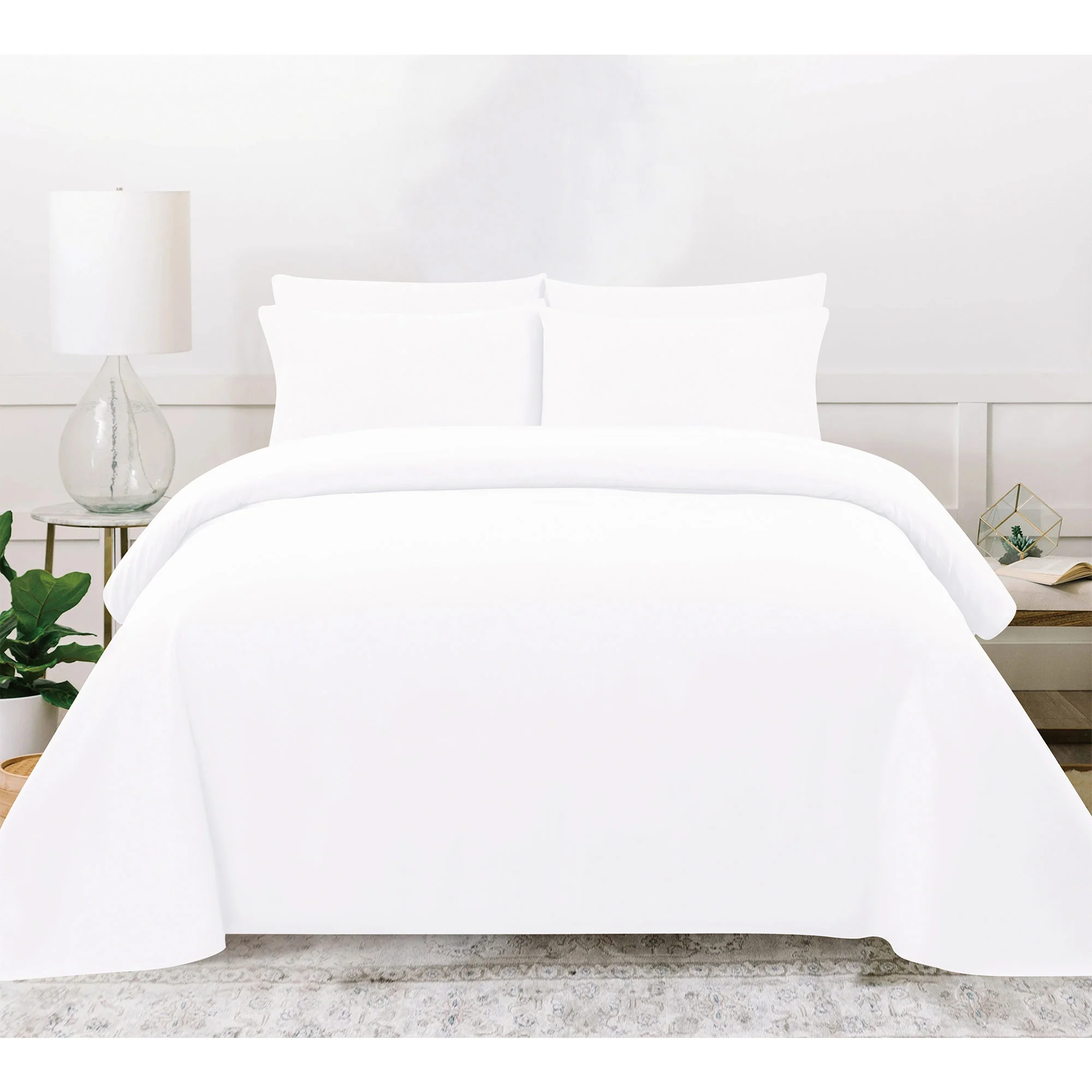 PREMIUS 4-6 Piece Solid Microfiber Wrinkle-Free Sheet Set - Image 8