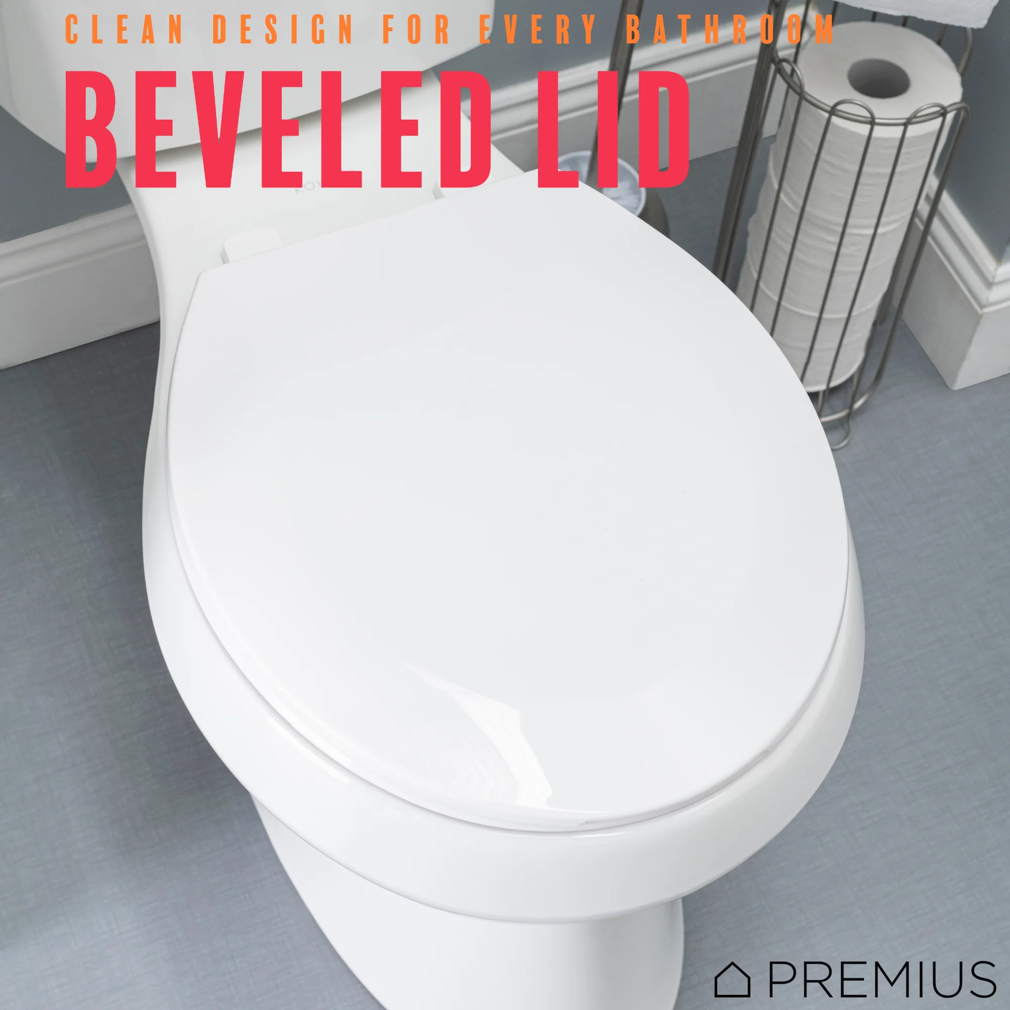PREMIUS Beveled Plastic Toilet Seat, Standard Round, 17 Inches - Image 3