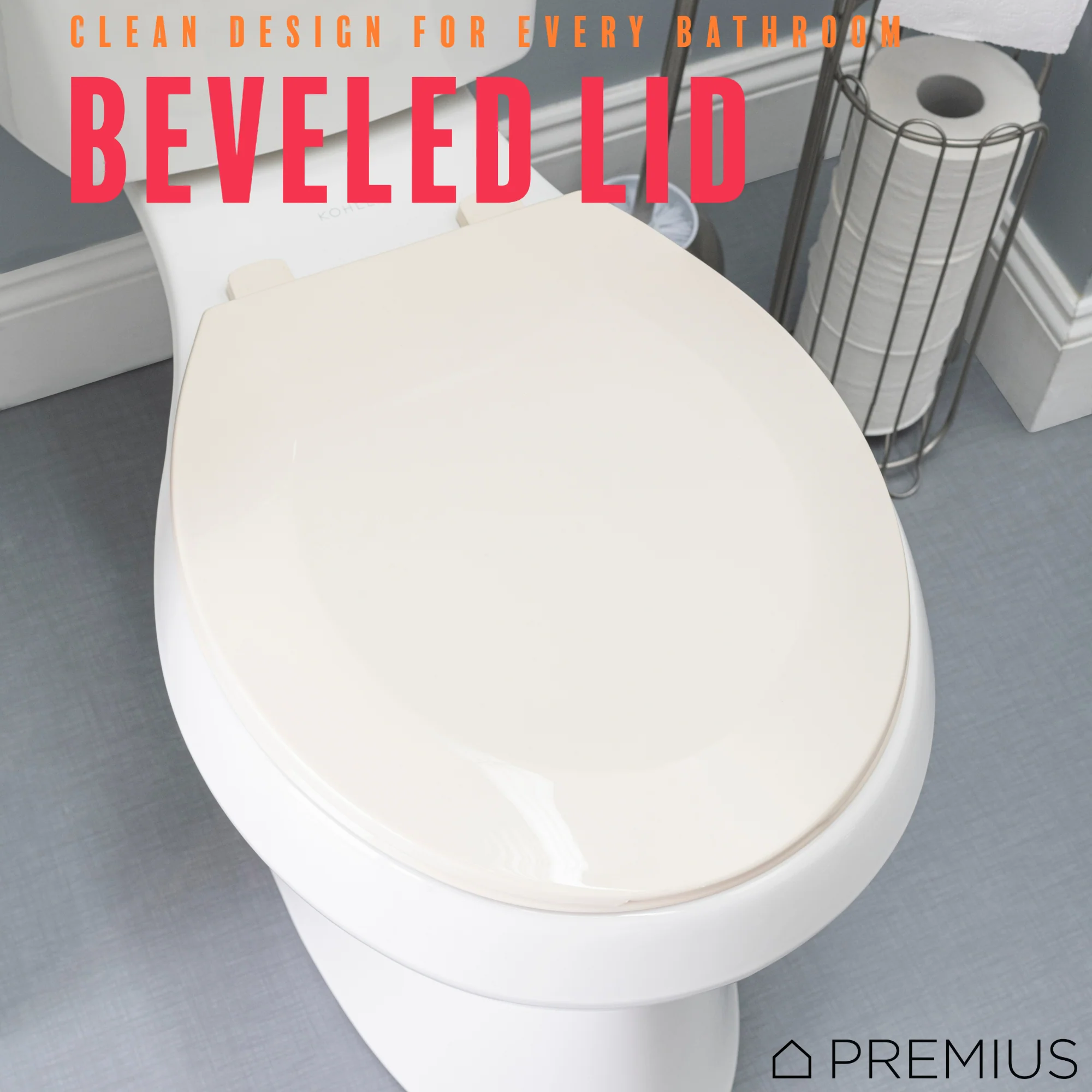 PREMIUS Beveled Plastic Toilet Seat, Standard Round, 17 Inches - Image 5