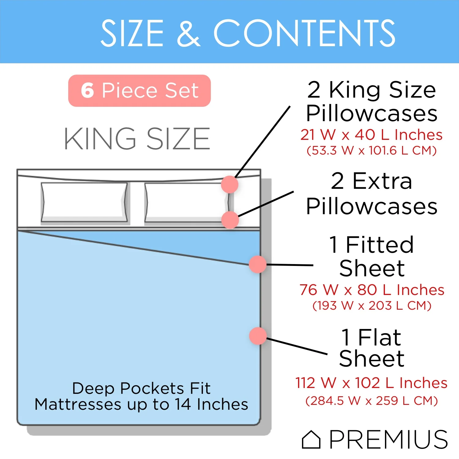 Premius Brooke Luxurious Wrinkle-Free Microfiber Sheet Set - Image 2