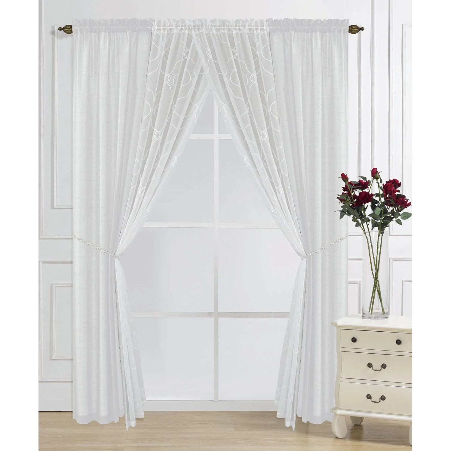 PREMIUS Flame 6 Piece Window Panel Set, 38x84 Inches - Image 3