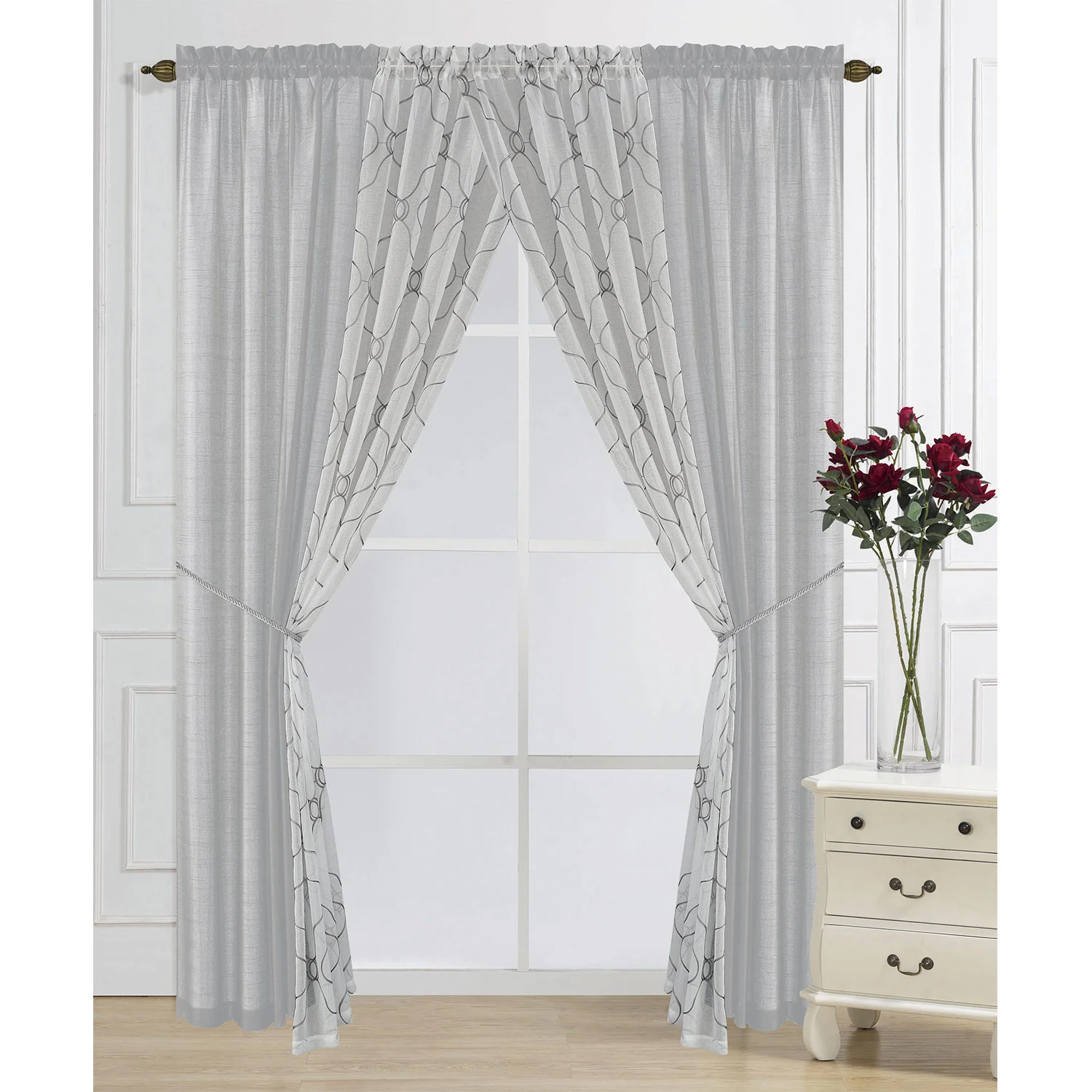 PREMIUS Flame 6 Piece Window Panel Set, 38x84 Inches - Image 4