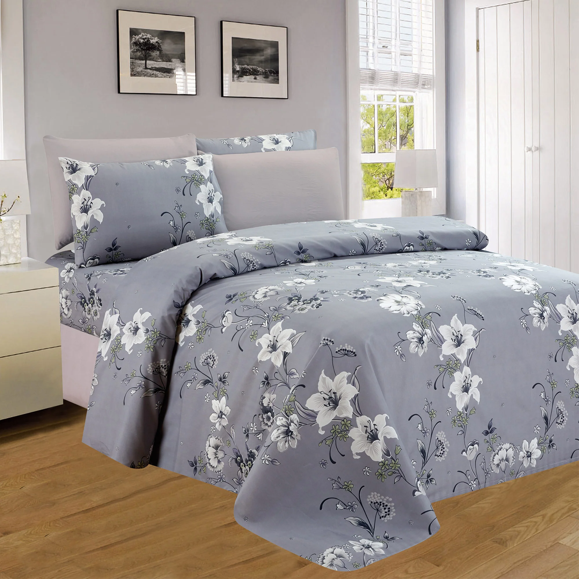 PREMIUS Jazzy Printed Wrinkle Free Microfiber Sheet Set - Image 3