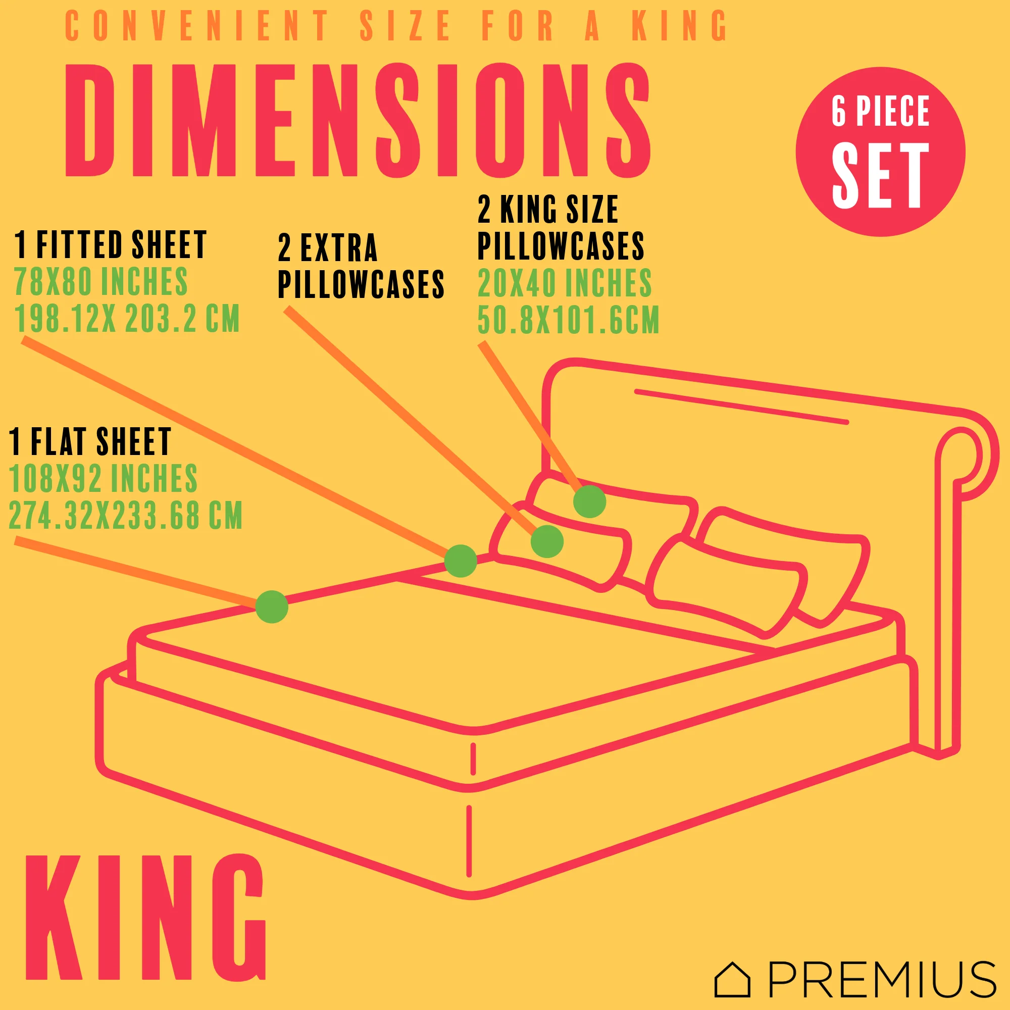 PREMIUS Montego Soft Wrinkle-Free Microfiber Sheet Set, Green-Yellow - Image 13