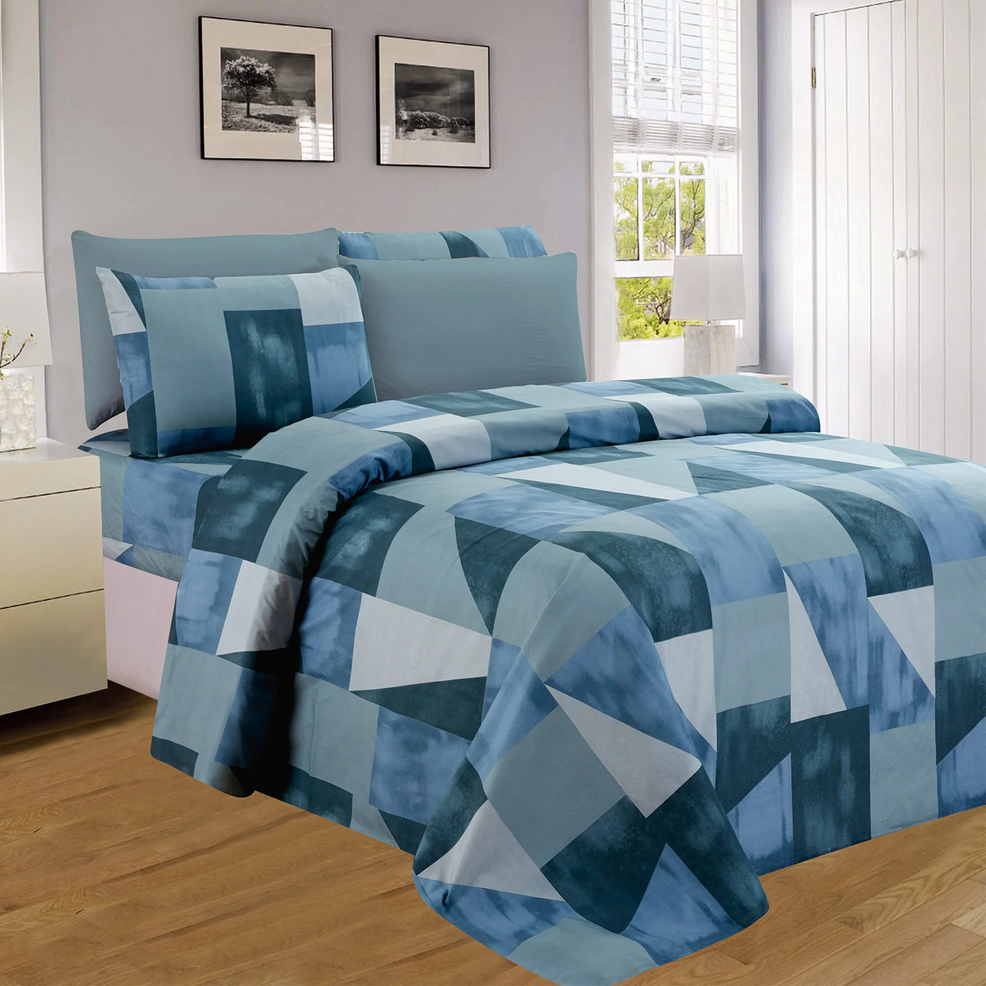 PREMIUS Mosaic Printed Wrinkle Free Microfiber Sheet Set - Image 3