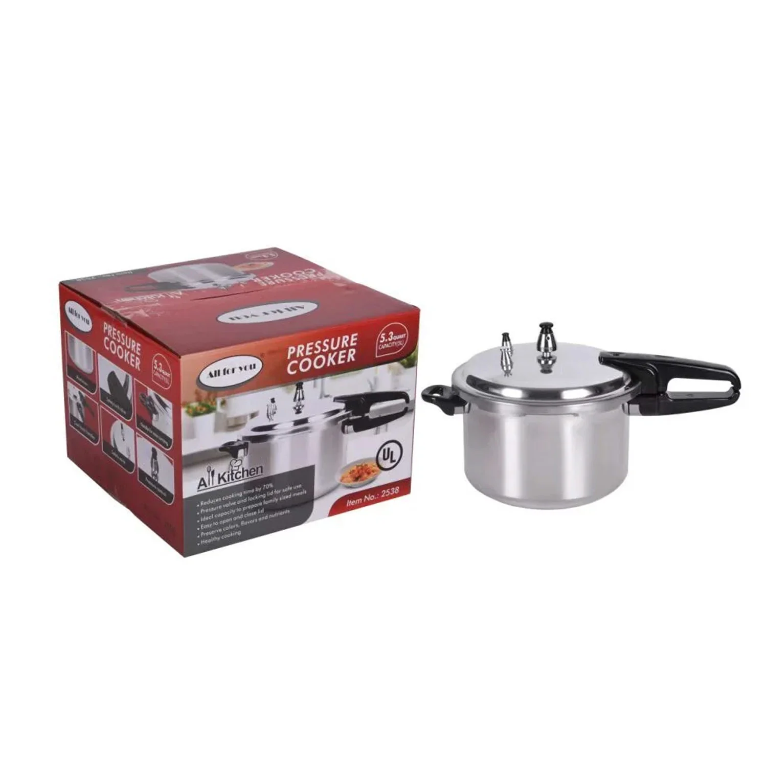 PREMIUS Polished Aluminum Pressure Cooker with Handle - Image 8