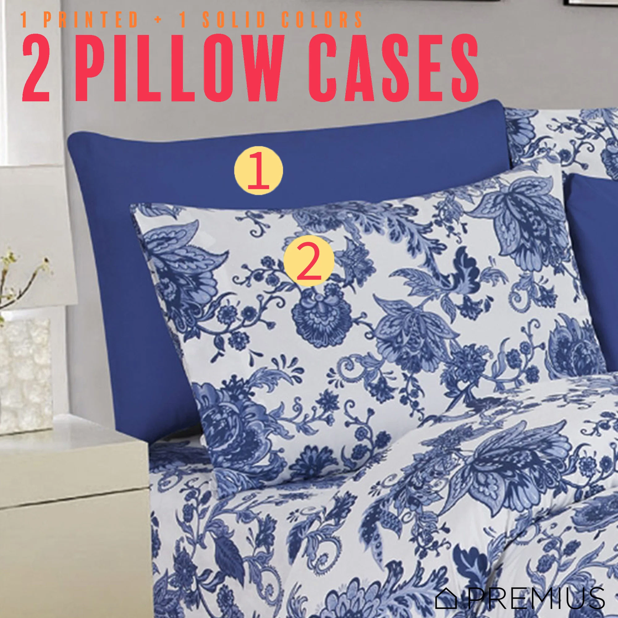 PREMIUS Premium Azure 4 & 6 Piece Microfiber Printed Wrinkle-Free Sheet Set - Image 12