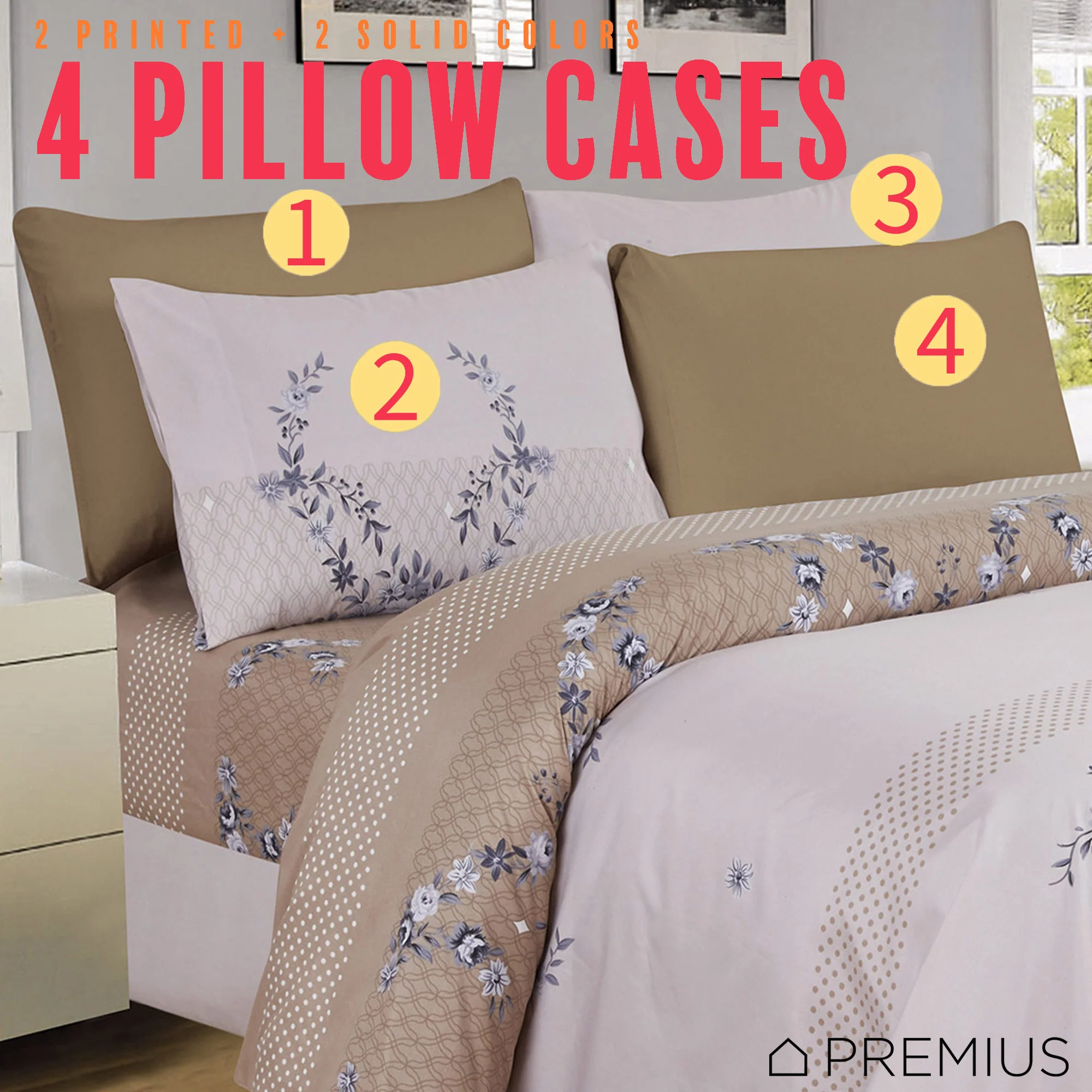 PREMIUS Premium Goldie 4 & 6 Piece Microfiber Printed Wrinkle-Free Sheet Set - Image 10