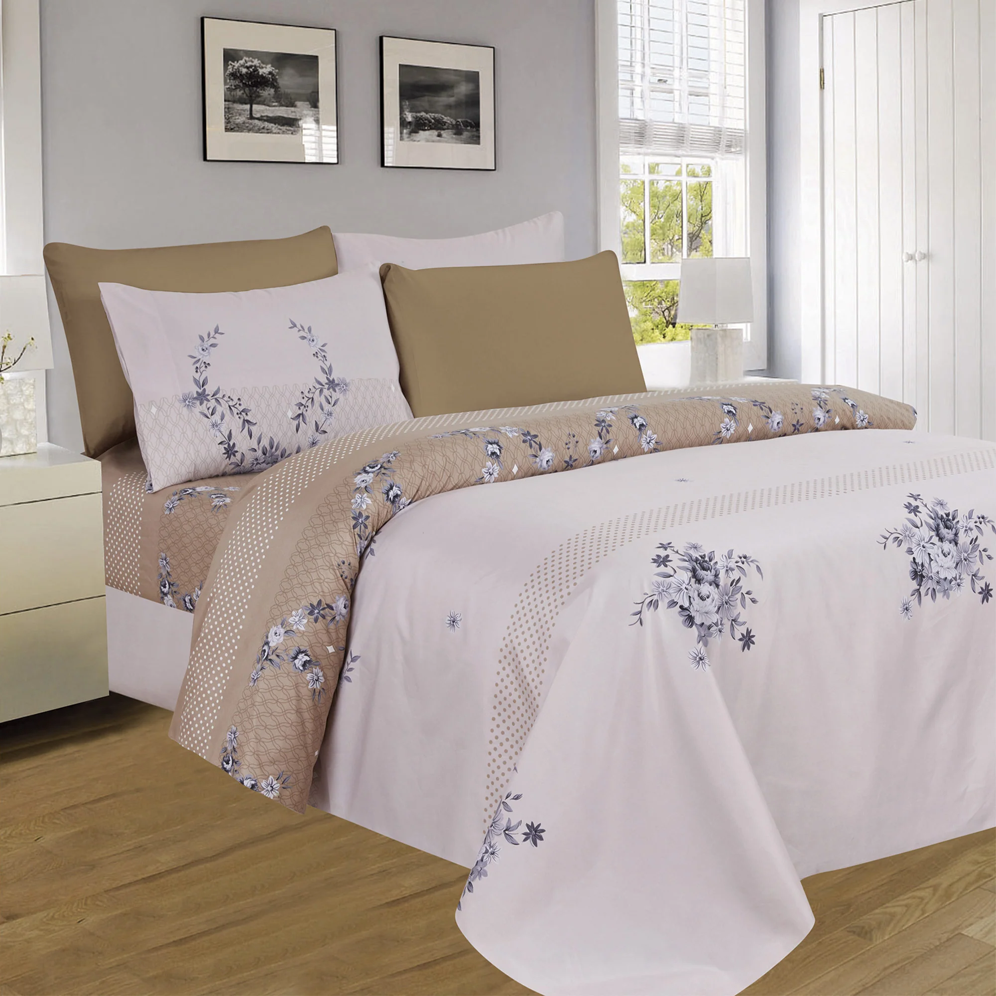 PREMIUS Premium Goldie 4 & 6 Piece Microfiber Printed Wrinkle-Free Sheet Set - Image 8